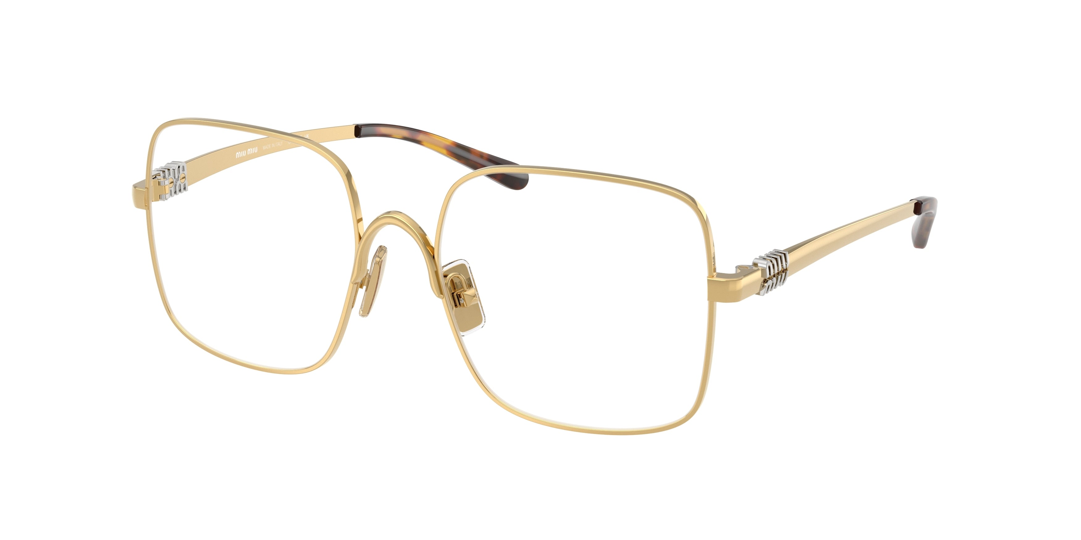 Miu Miu MU51YV Square Eyeglasses  5AK1O1-Gold 53-140-17 - Color Map Gold