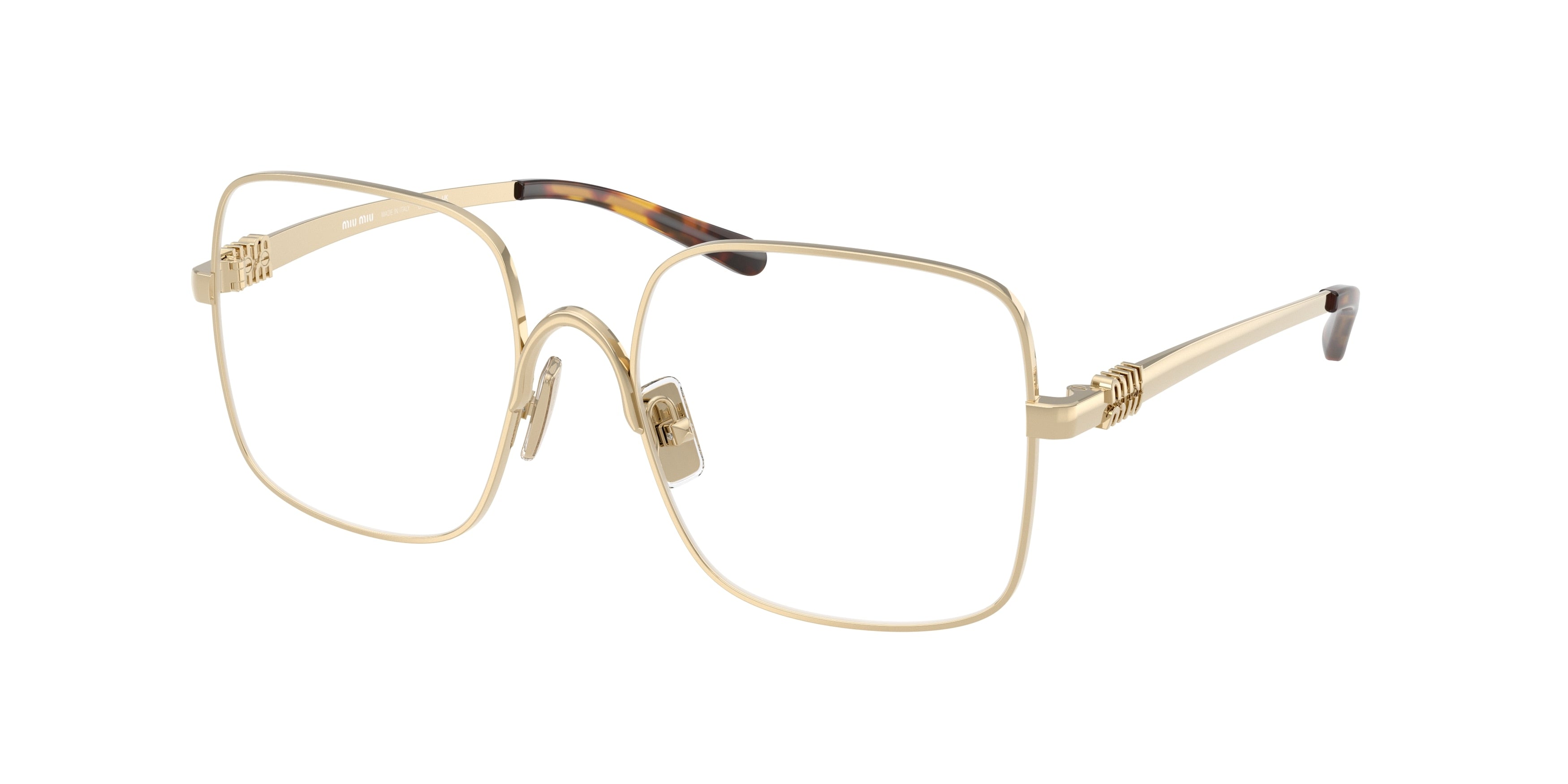 Miu Miu MU51YV Square Eyeglasses  ZVN1O1-Pale Gold 53-140-17 - Color Map Gold