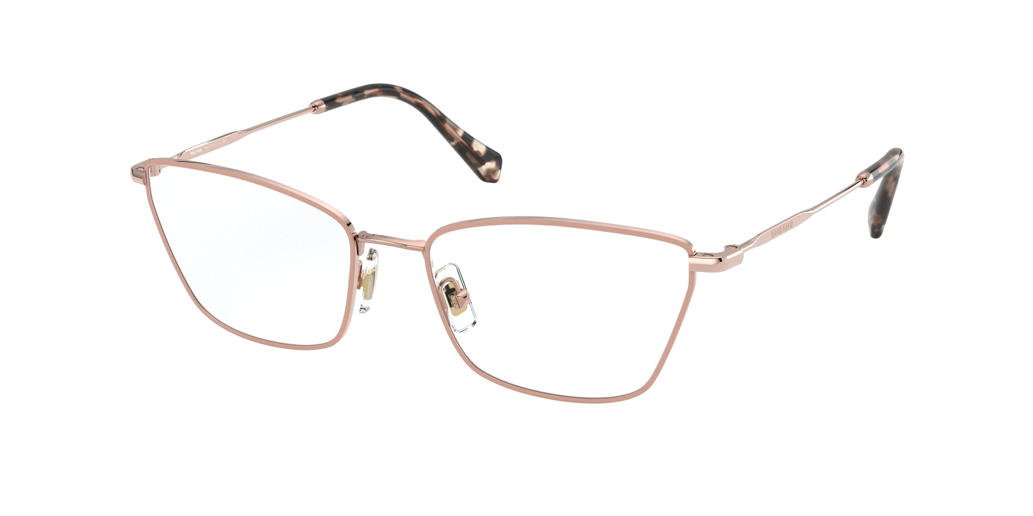 Miu Miu CORE COLLECTION MU52SV Butterfly Eyeglasses  YEP1O1-Pink Gold/Powder 54-140-17 - Color Map Pink