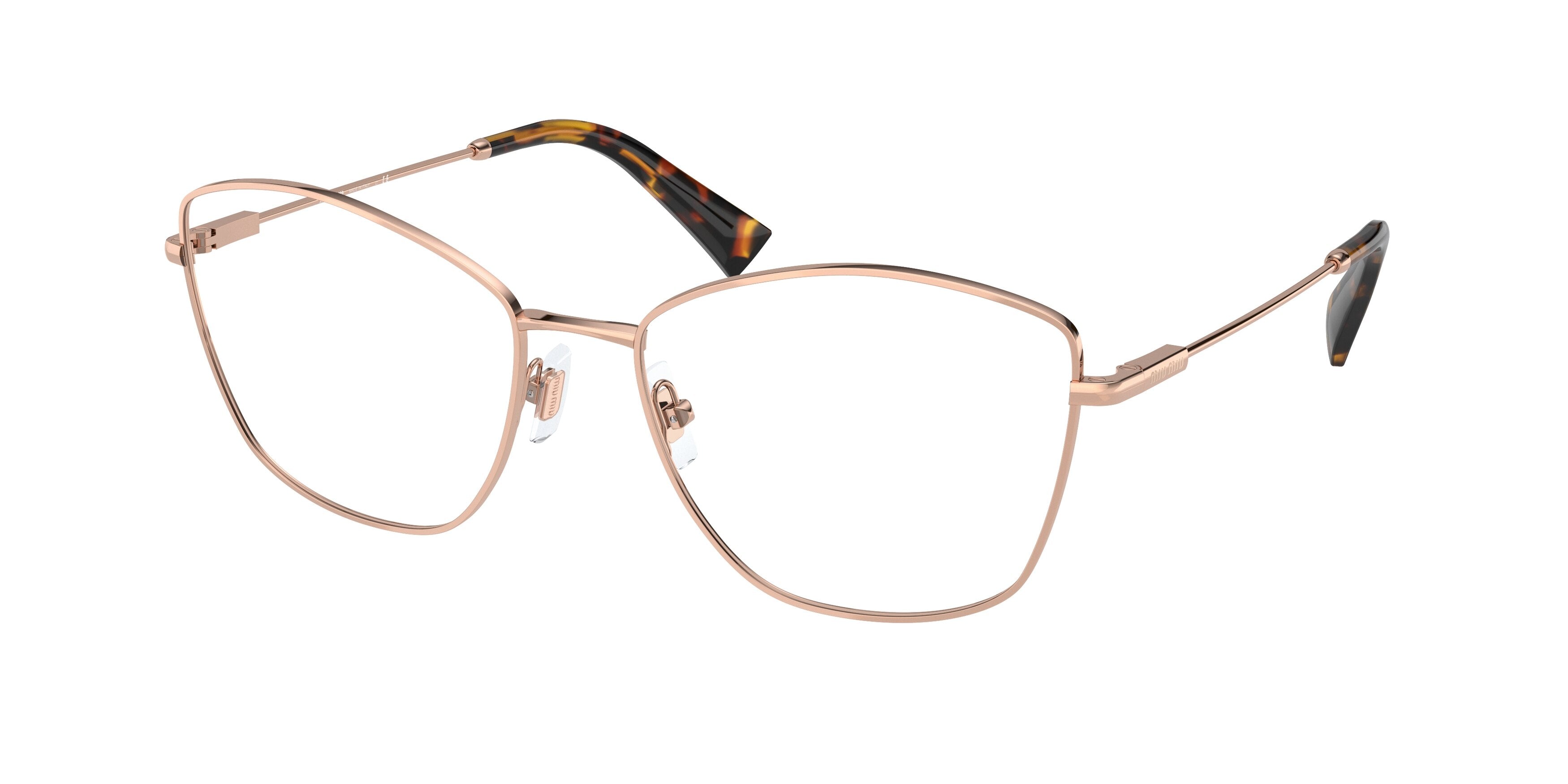 Miu Miu MU52UV Butterfly Eyeglasses  ZVF1O1-Rose Gold 58-140-18 - Color Map Gold