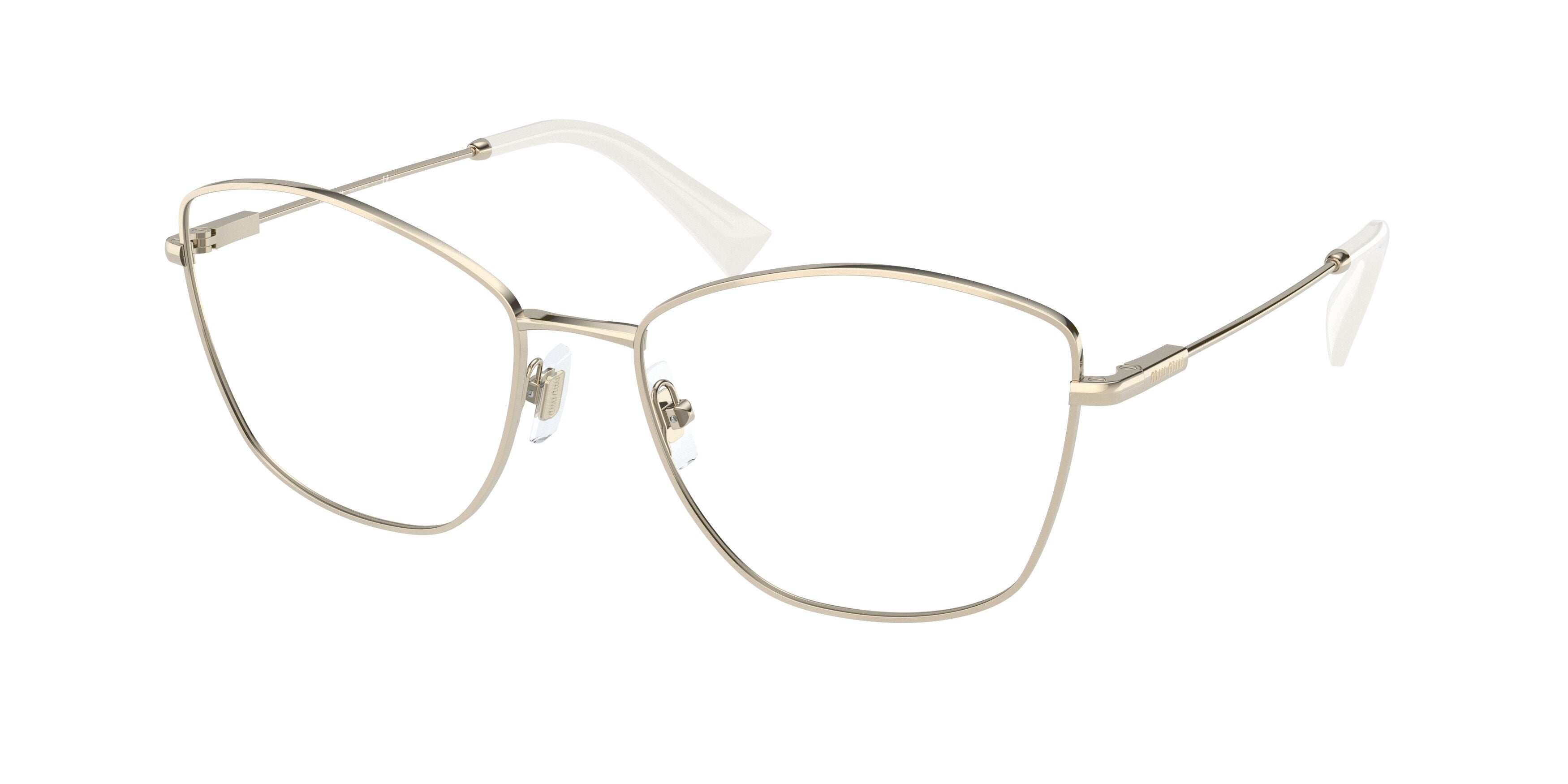 Miu Miu MU52UV Butterfly Eyeglasses  ZVN1O1-Pale Gold 56-140-18 - Color Map Gold