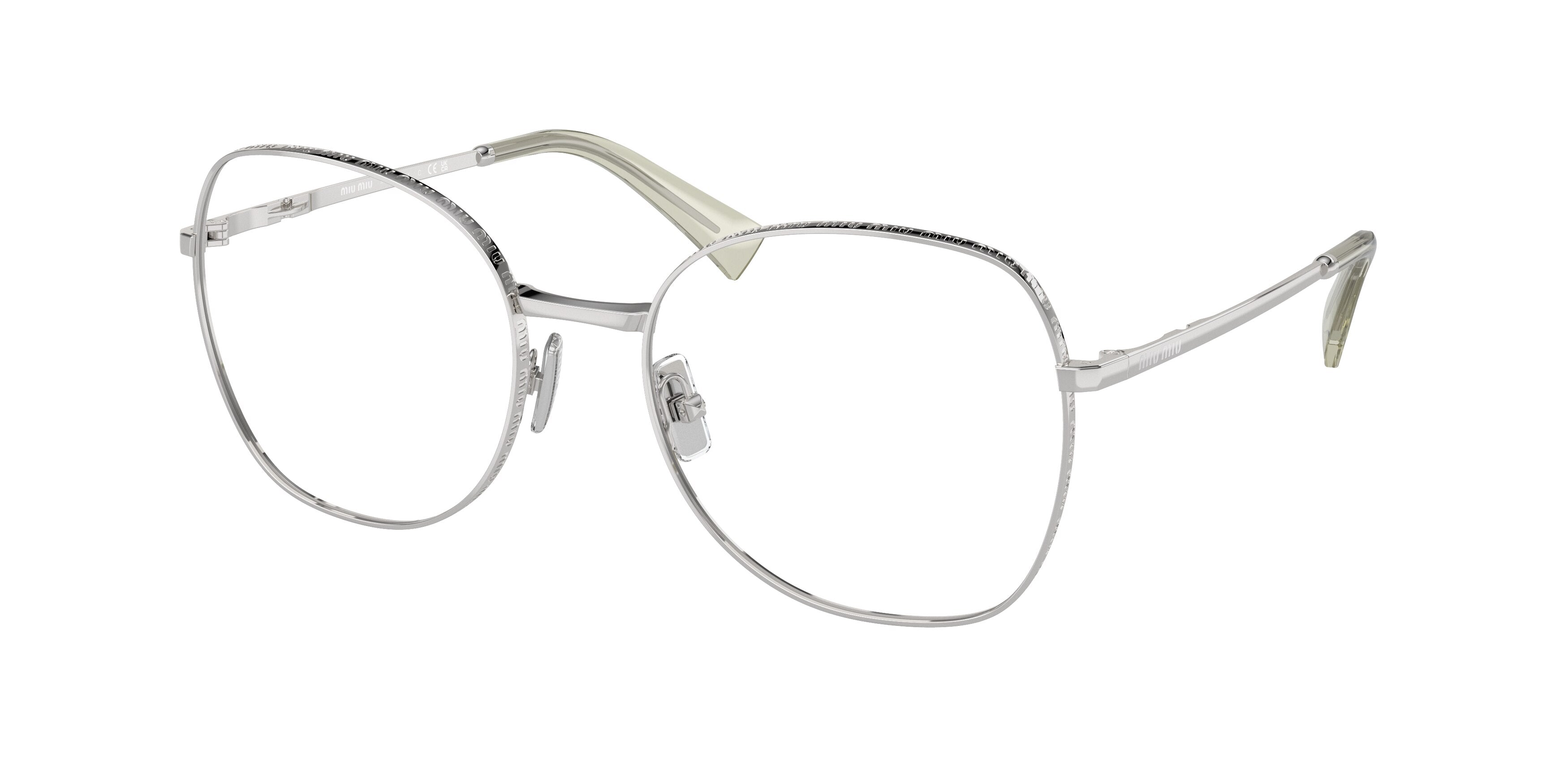 Miu Miu MU52VV Phantos Eyeglasses  1BC1O1-Silver 56-140-19 - Color Map Silver