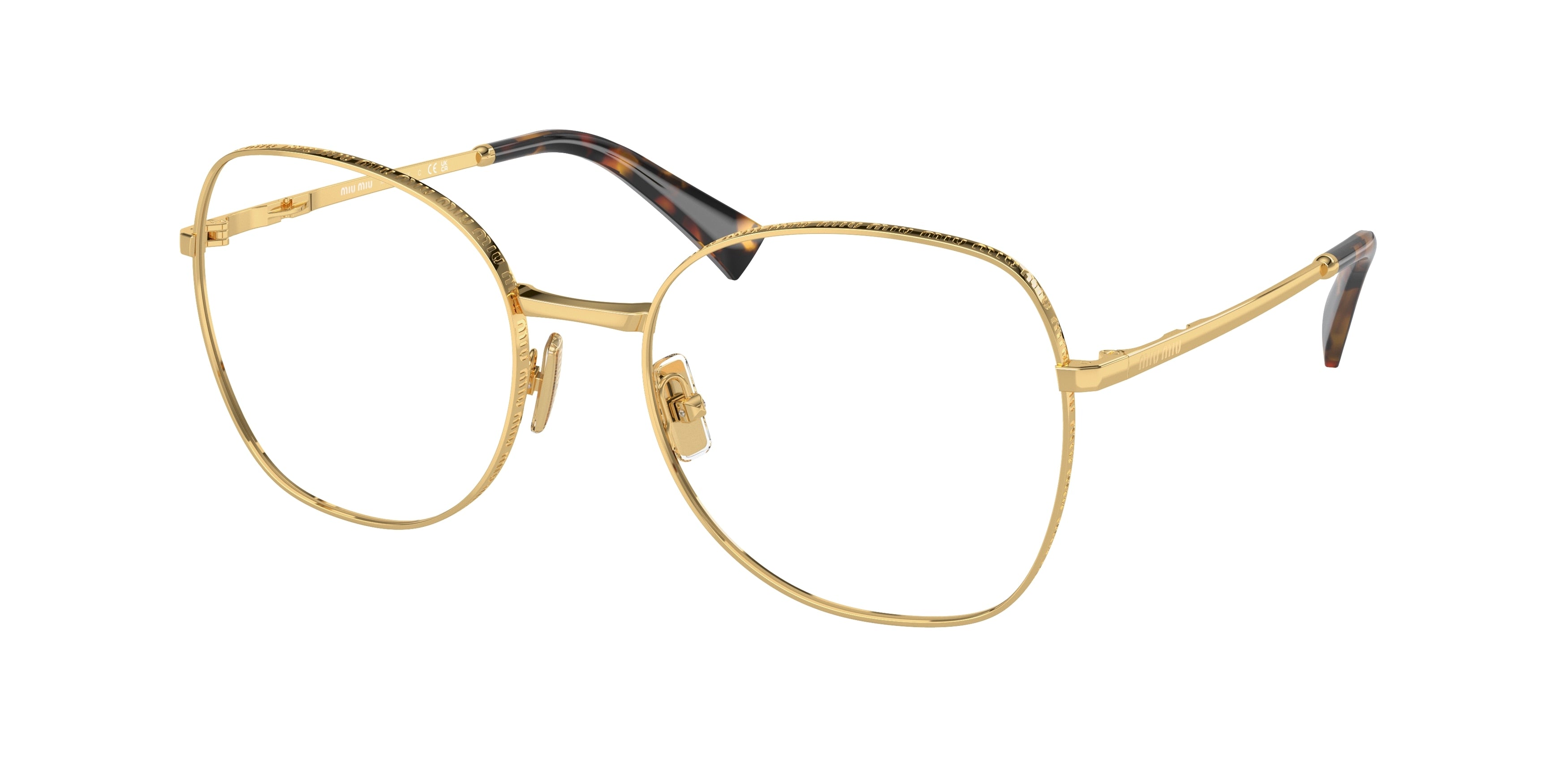 Miu Miu MU52VV Phantos Eyeglasses  5AK1O1-Gold 56-140-19 - Color Map Gold