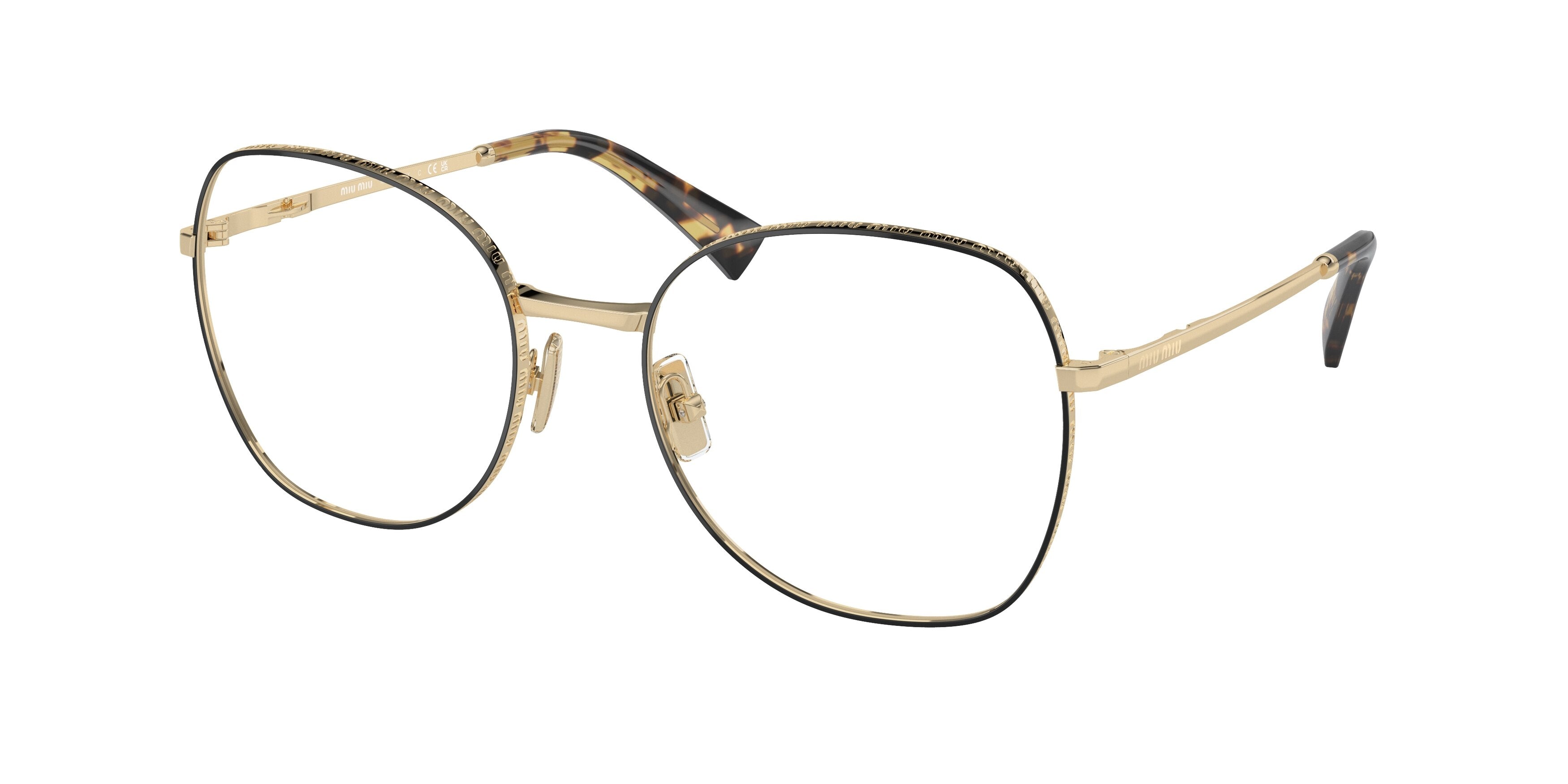 Miu Miu MU52VV Phantos Eyeglasses  AAV1O1-Black 56-140-19 - Color Map Black