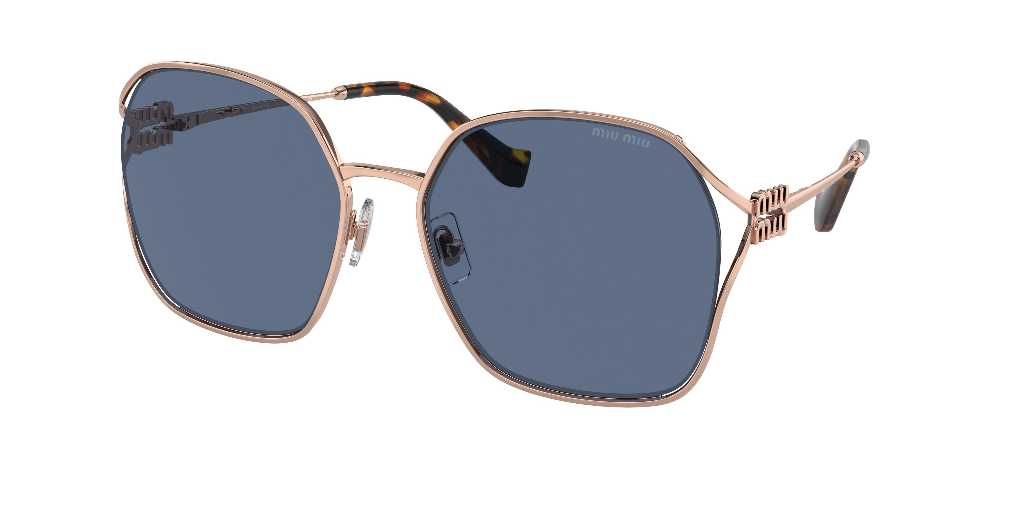 Miu Miu MU52WS Irregular Sunglasses  ZVF1V1-Rose Gold 60-125-19 - Color Map Gold