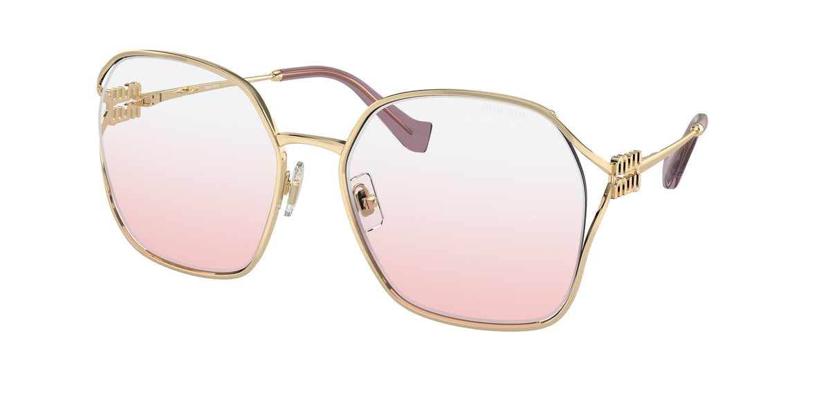 Miu Miu MU52WS Irregular Sunglasses  ZVN04Z-Pale Gold 60-125-19 - Color Map Gold
