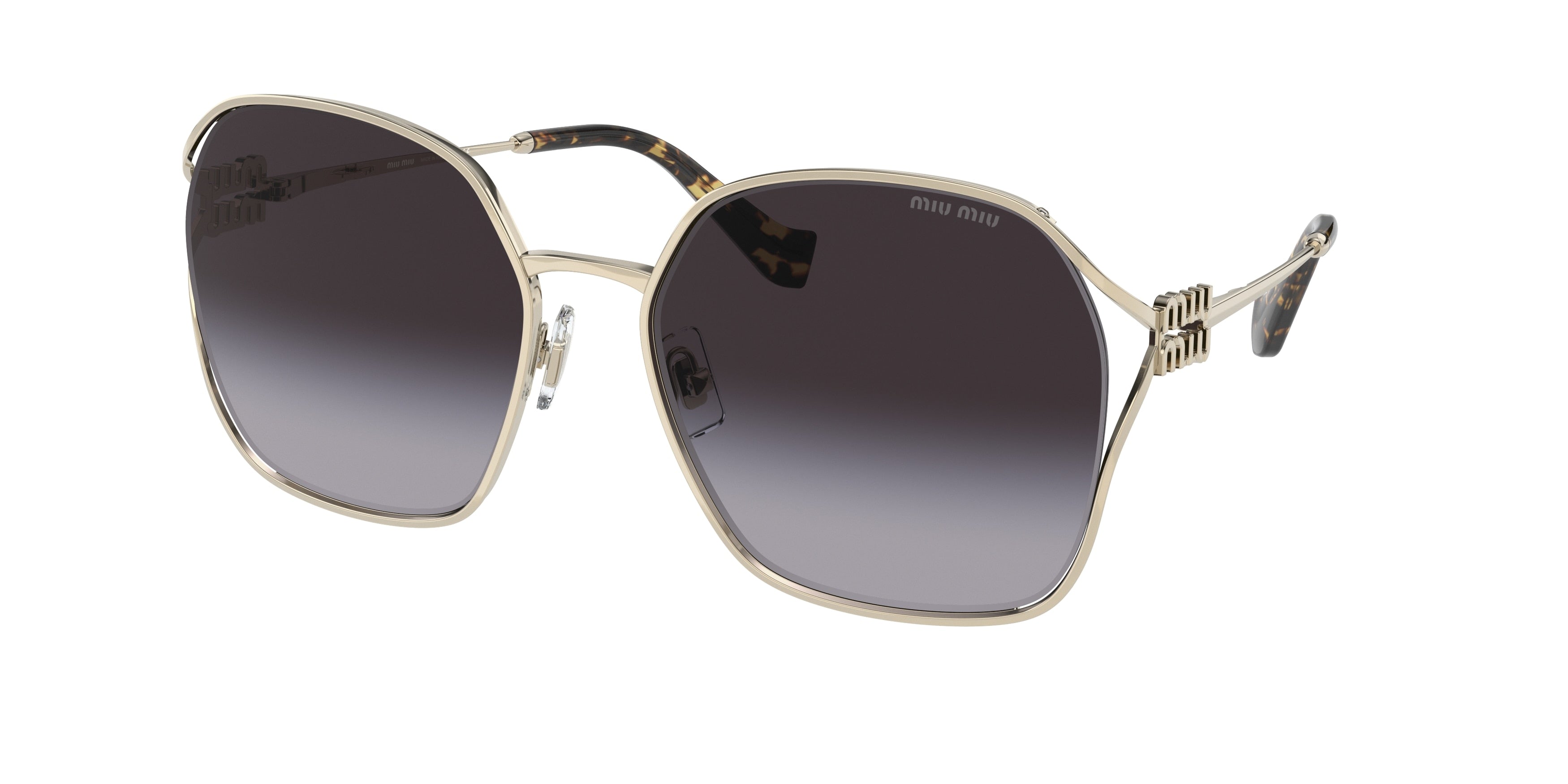 Miu Miu MU52WS Irregular Sunglasses  ZVN5D1-Pale Gold 60-125-19 - Color Map Gold