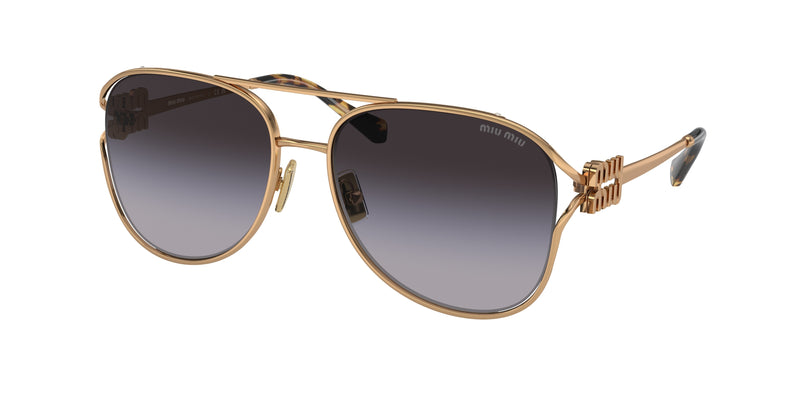 Miu Miu MU52ZS Pilot Sunglasses  7OE5D1-Antique Gold 58-130-17 - Color Map Gold