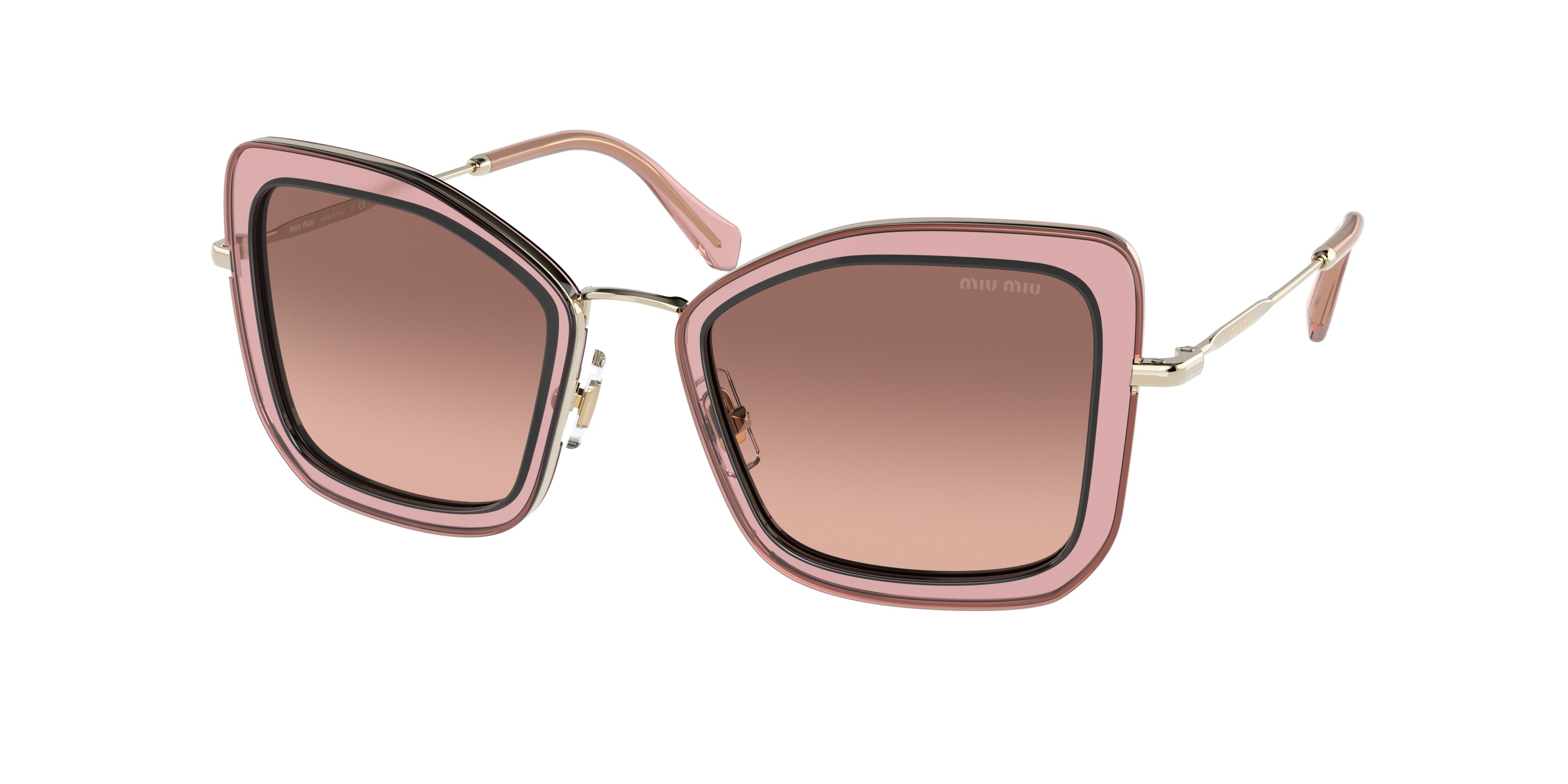 Miu Miu CORE COLLECTION MU55VS Irregular Sunglasses  01I0A5-Pink 51-140-21 - Color Map Pink
