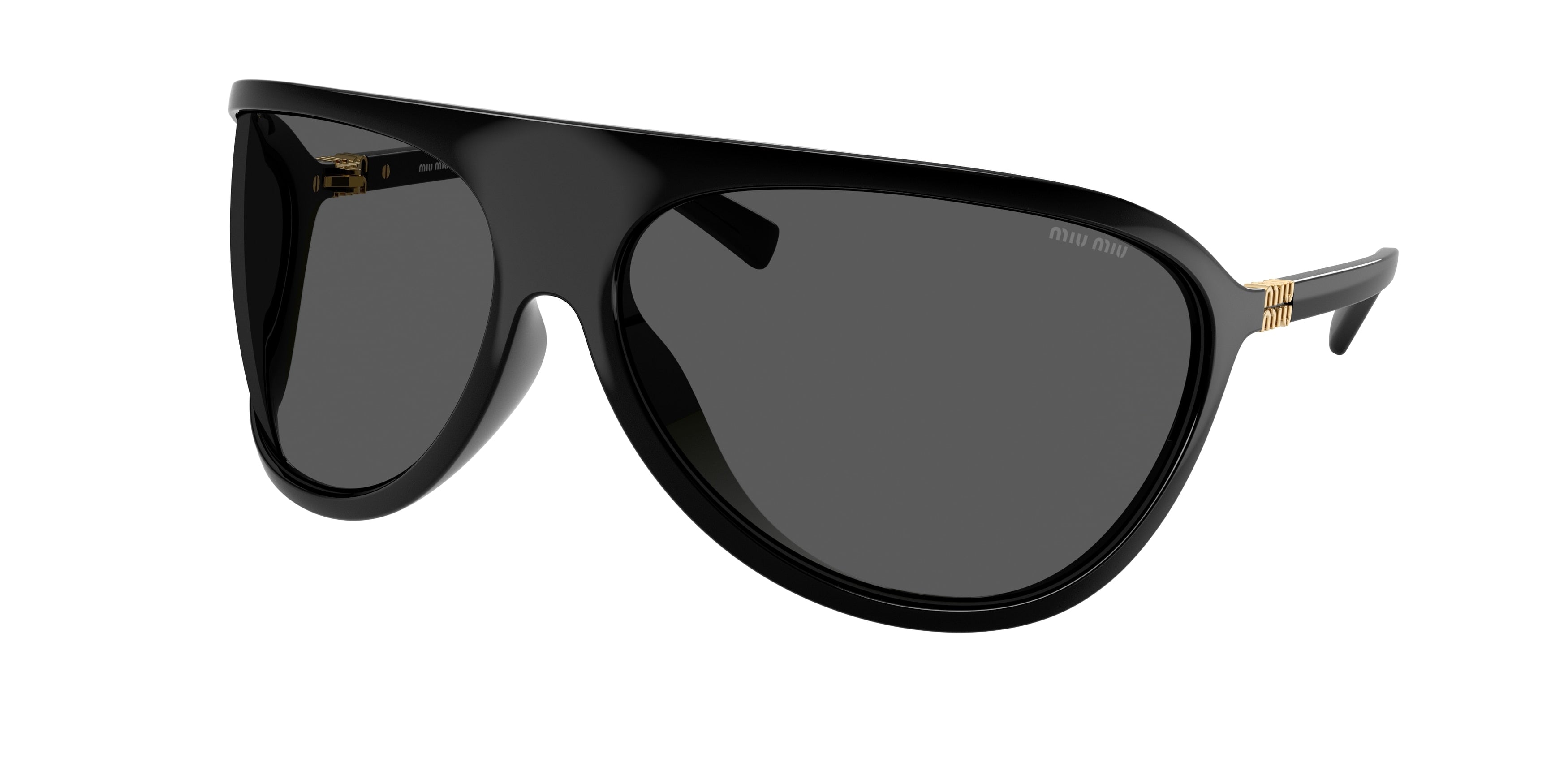 Miu Miu MUA01S Irregular Sunglasses  1AB5S0-Black 75-110-16 - Color Map Black