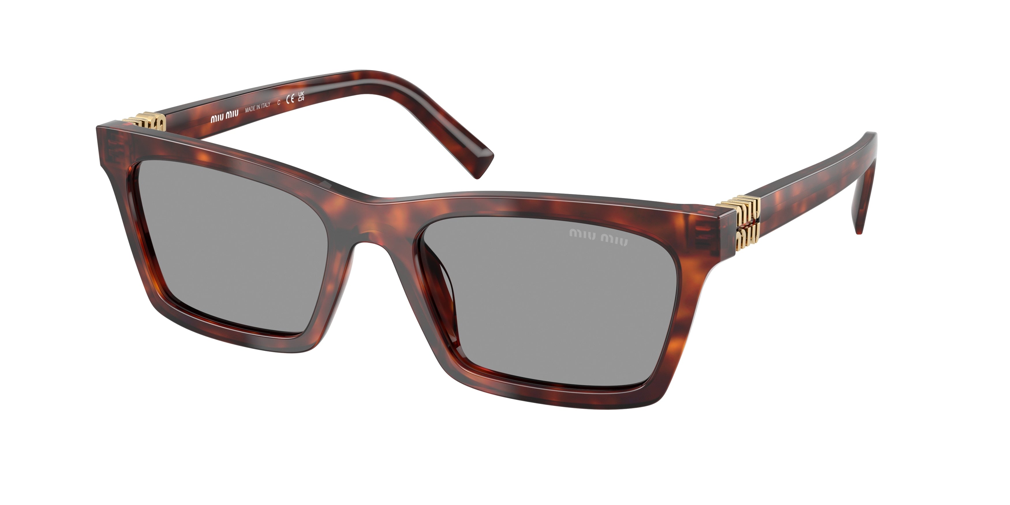 Miu Miu MUA05SF Rectangle Sunglasses  21C40O-Havana Mahogany 55-140-19 - Color Map Tortoise