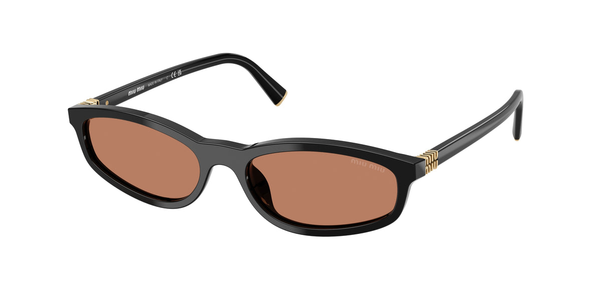 Miu Miu MUA06SF Irregular Sunglasses  16K10I-Black 55-140-17 - Color Map Black