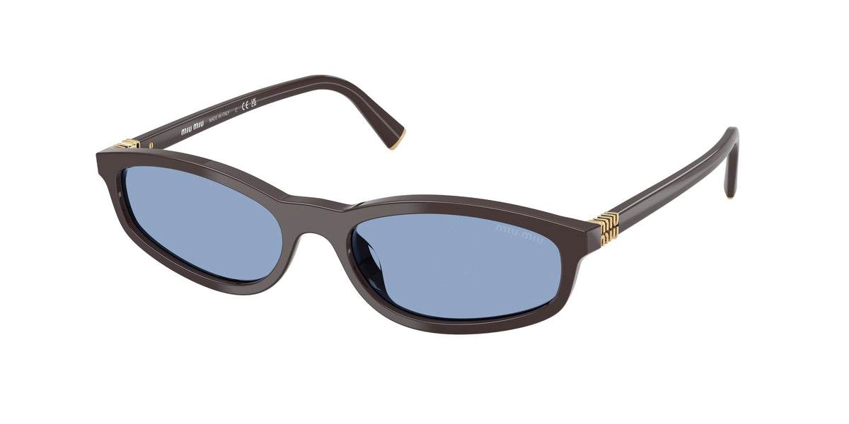 Miu Miu MUA06SF Irregular Sunglasses  22C60O-Moka 55-140-17 - Color Map Brown