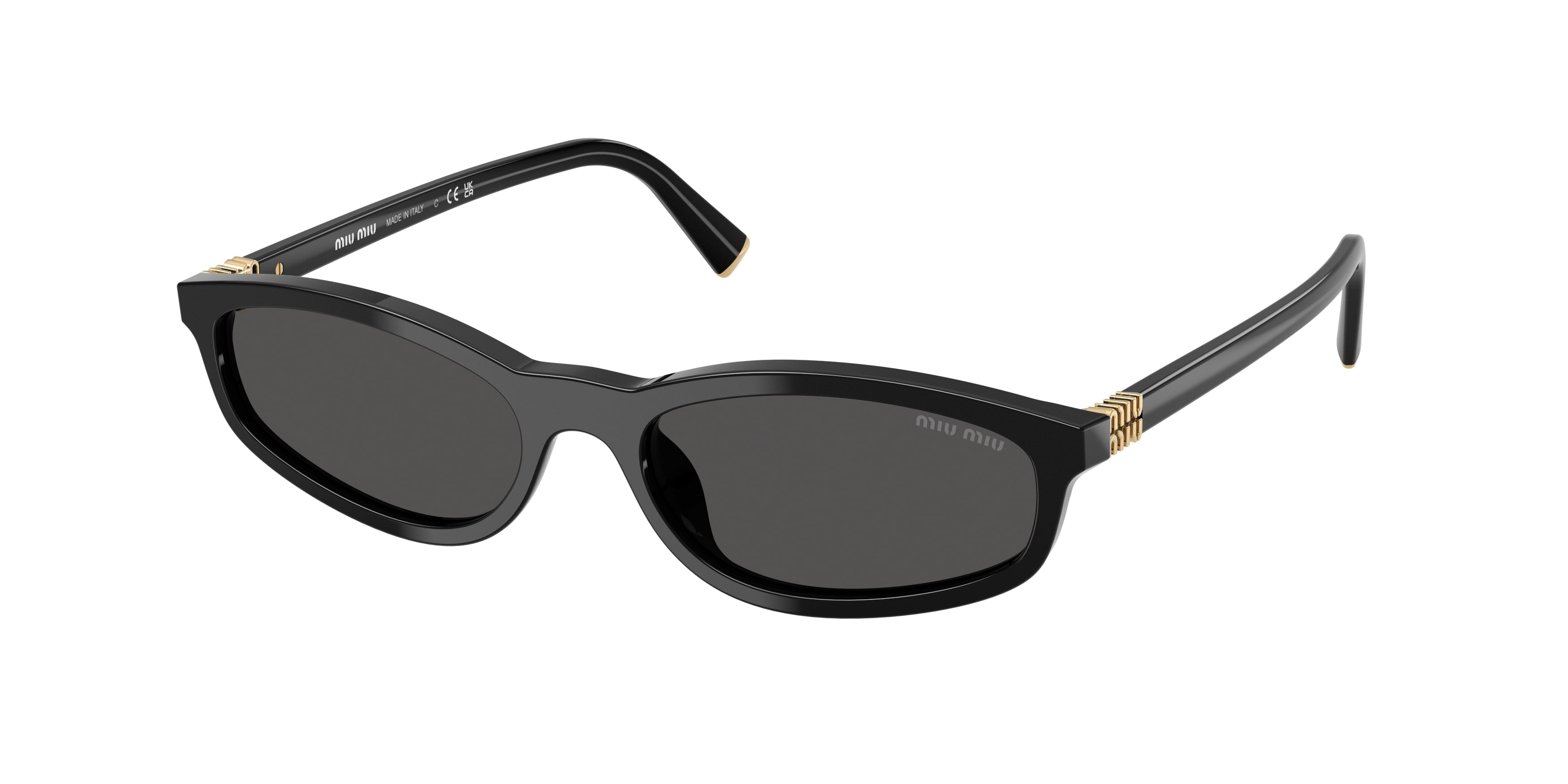 Miu Miu MUA06S Irregular Sunglasses  16K08Z-Black 54-140-17 - Color Map Black