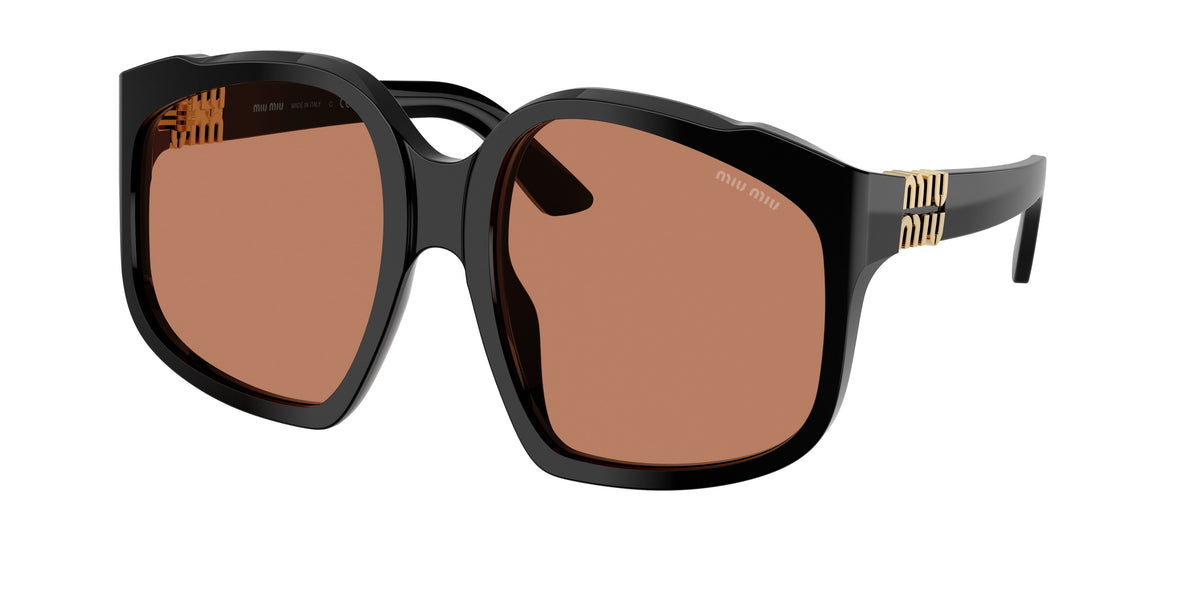 Miu Miu MUA07S Irregular Sunglasses  16K90Q-Black 59-140-19 - Color Map Black