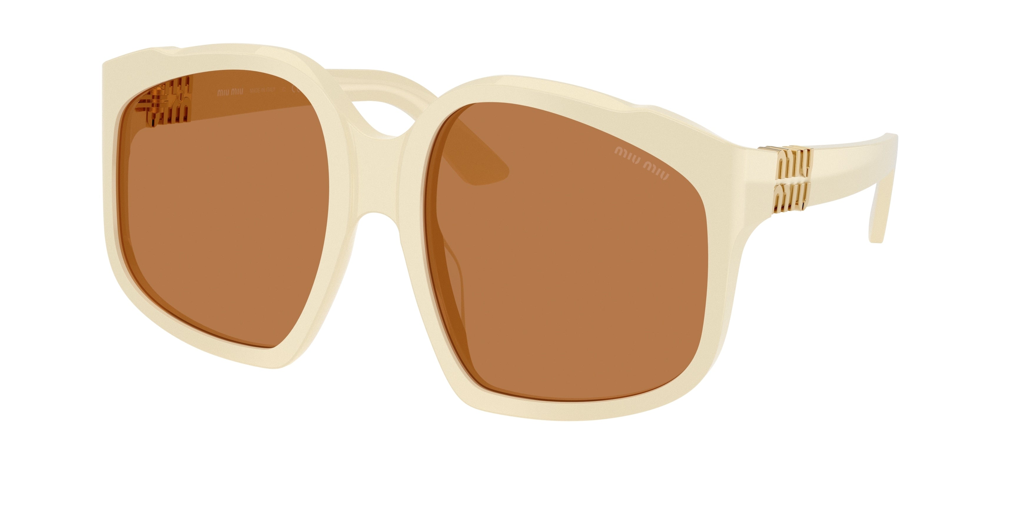 Miu Miu MUA07S Irregular Sunglasses  21D90Q-White Milk 59-140-19 - Color Map White