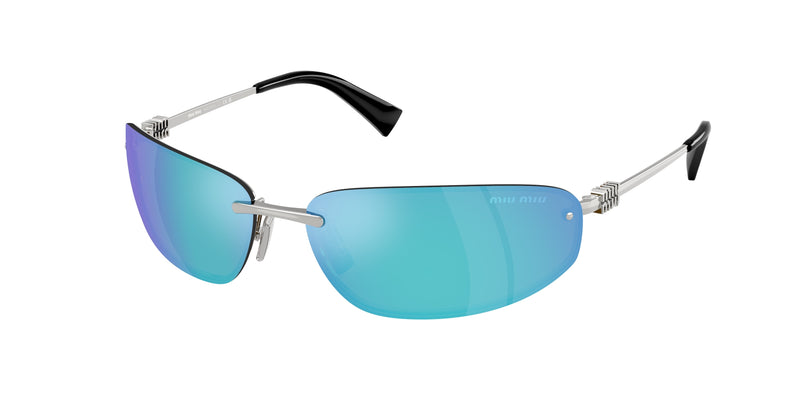 Miu Miu MUA50S Oval Sunglasses  1BC10K-Silver 68-130-15 - Color Map Silver