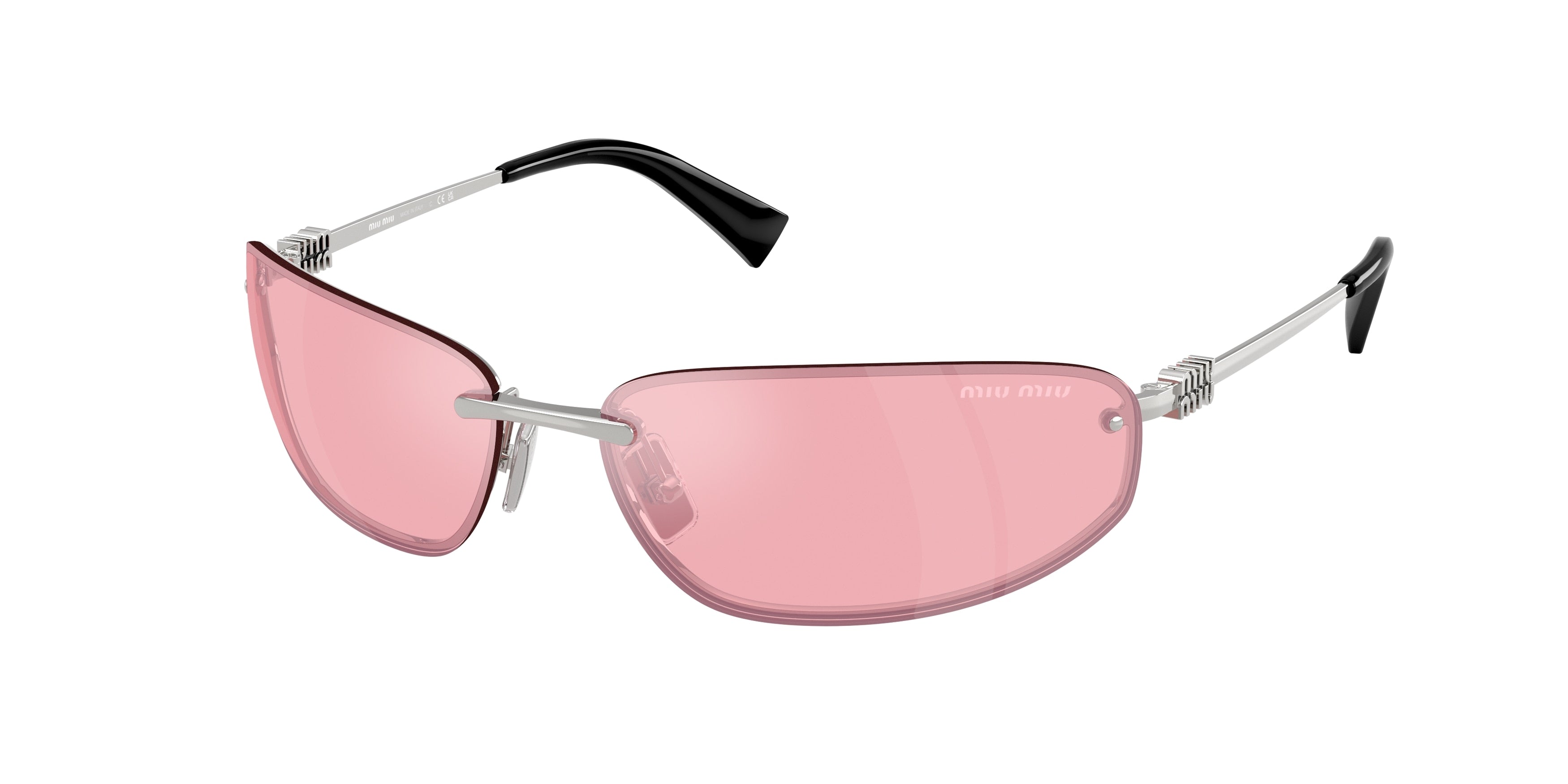 Miu Miu MUA50S Oval Sunglasses  1BC70J-Silver 68-130-15 - Color Map Silver