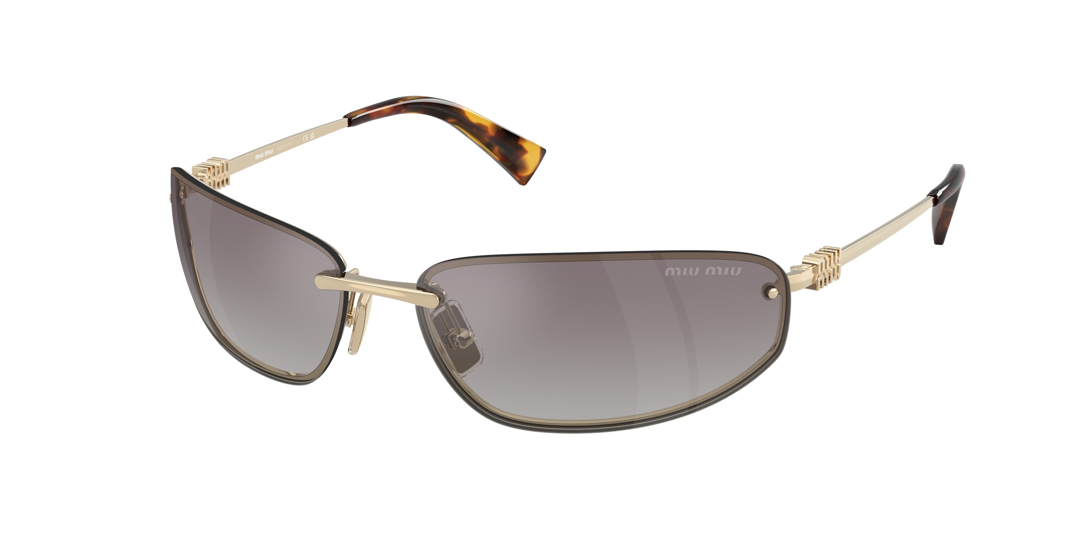 Miu Miu MUA50S Oval Sunglasses  ZVN30C-Pale Gold 68-130-15 - Color Map Gold