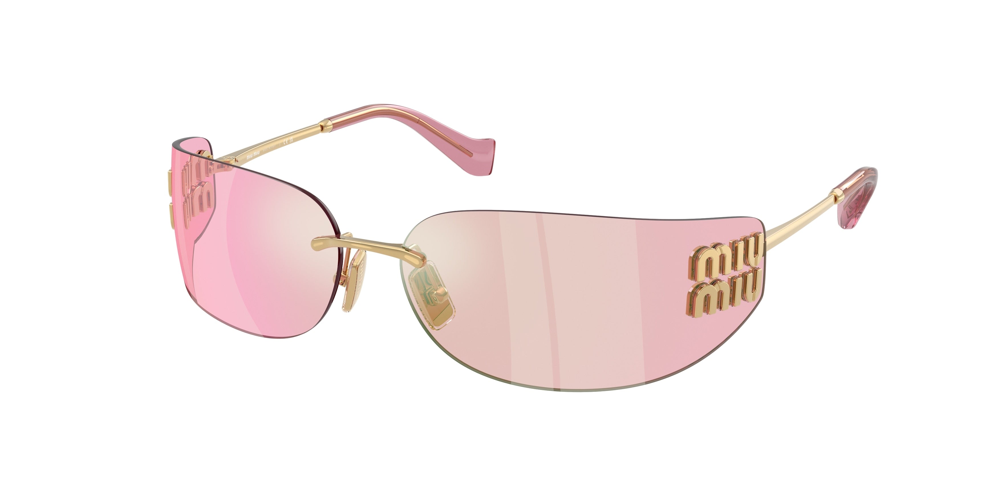 Miu Miu MUA51S Rectangle Sunglasses  5AK90Y-Gold 0-110-14 - Color Map Gold