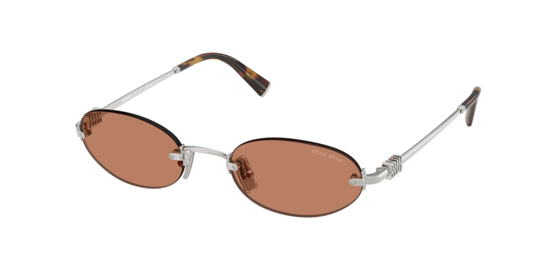 Miu Miu MUA54S Oval Sunglasses  1BC90Q-Silver 51-140-20 - Color Map Silver
