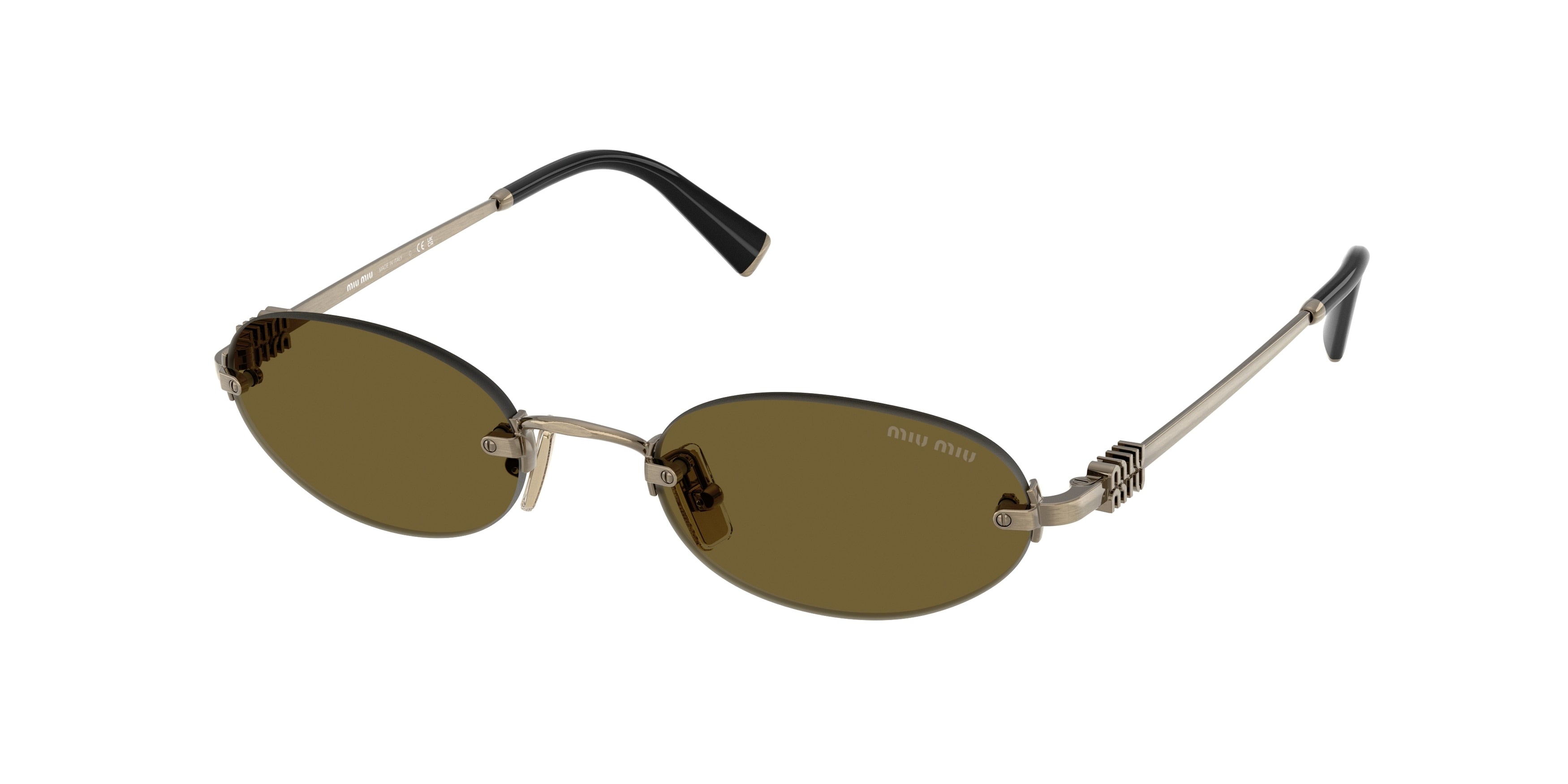 Miu Miu MUA54S Oval Sunglasses  26C09Z-Old Gold 51-140-20 - Color Map Gold