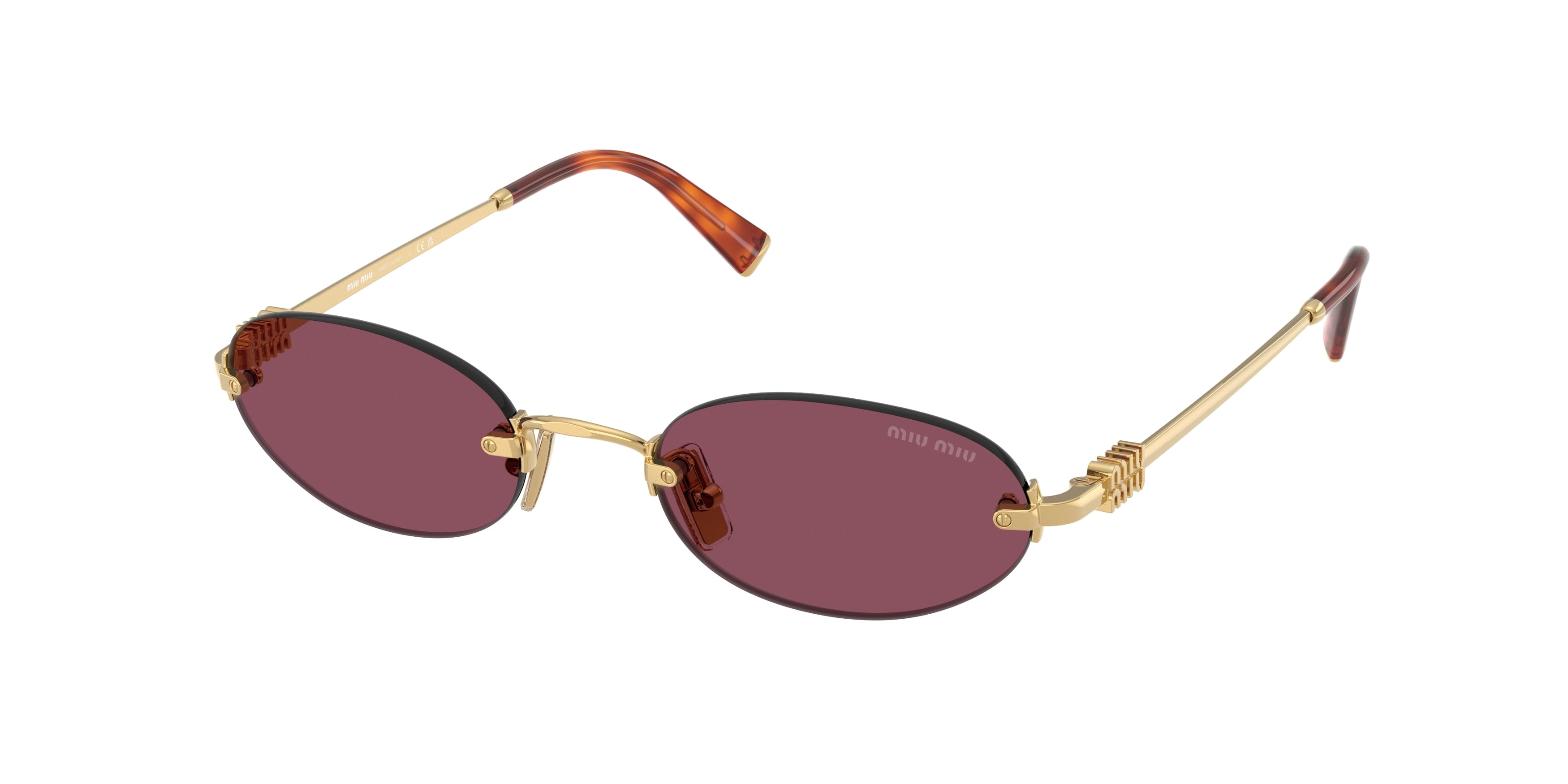 Miu Miu MUA54S Oval Sunglasses  5AK20Y-Gold 51-140-20 - Color Map Gold