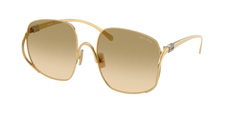 Miu Miu MUA57S Square Sunglasses  5AK20S-Gold 57-140-20 - Color Map Gold