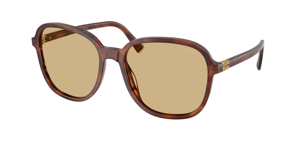 Miu Miu MUB01SF Pillow Sunglasses  26E10R-Striped Tobacco 58-140-18 - Color Map Brown