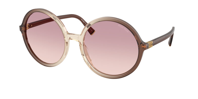 Miu Miu MUB02SF Round Sunglasses  25G40S-Brown Gradient 59-140-19 - Color Map Brown