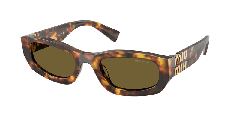 Miu Miu MUB04S Irregular Sunglasses  14L09Z-Havana Honey 53-135-22 - Color Map Tortoise