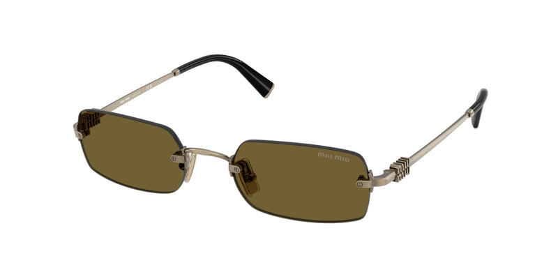 Miu Miu MUB50S Rectangle Sunglasses  26C09Z-Old Gold 52-140-20 - Color Map Gold