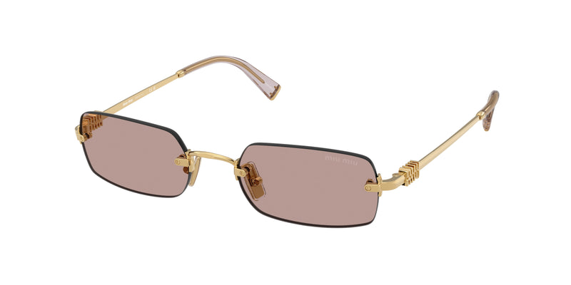Miu Miu MUB50S Rectangle Sunglasses  5AK20I-Gold 52-140-20 - Color Map Gold