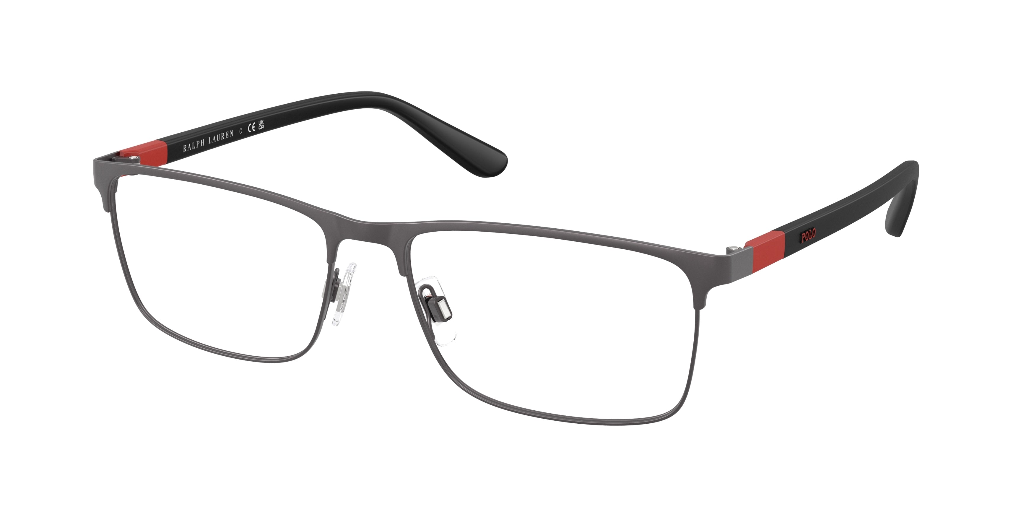 Polo PH1190 Rectangle Eyeglasses  9157-Matte Dark Gunmetal 56-145-17 - Color Map Grey