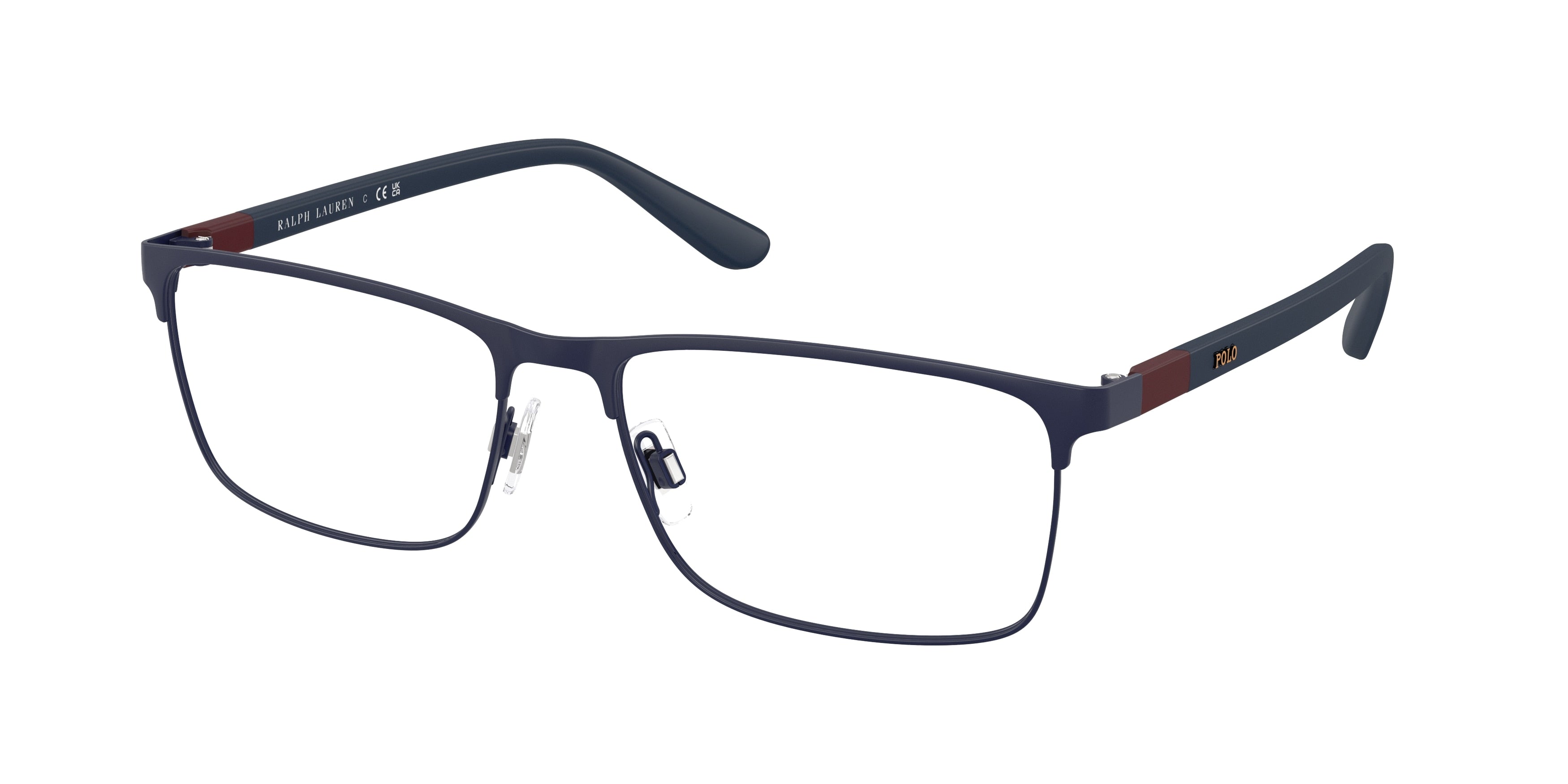 Polo PH1190 Rectangle Eyeglasses  9303-Matte Navy Blue 56-145-17 - Color Map Blue