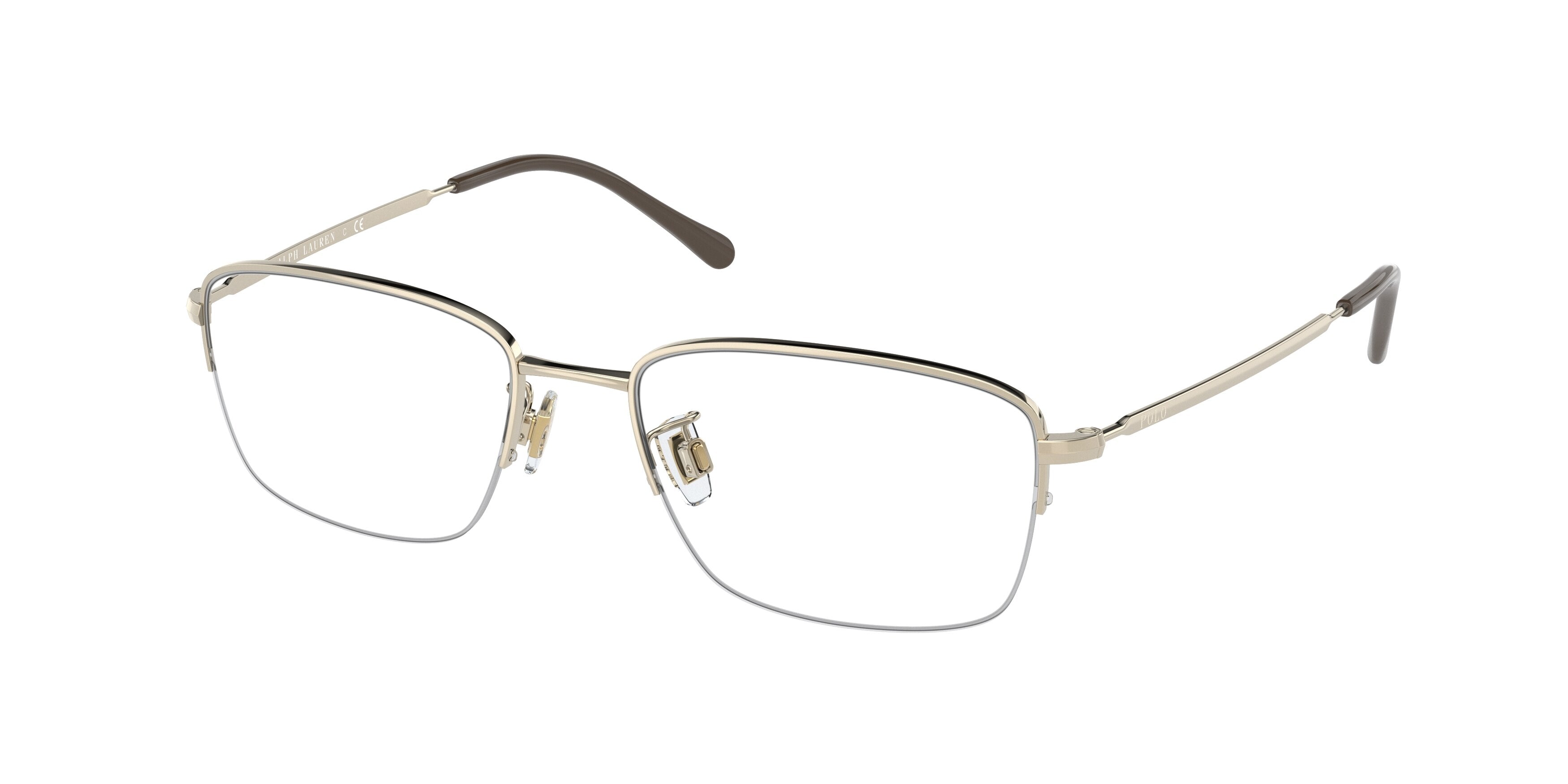 Polo PH1213D Pillow Eyeglasses  9116-Shiny Pale Gold 54-145-18 - Color Map Gold