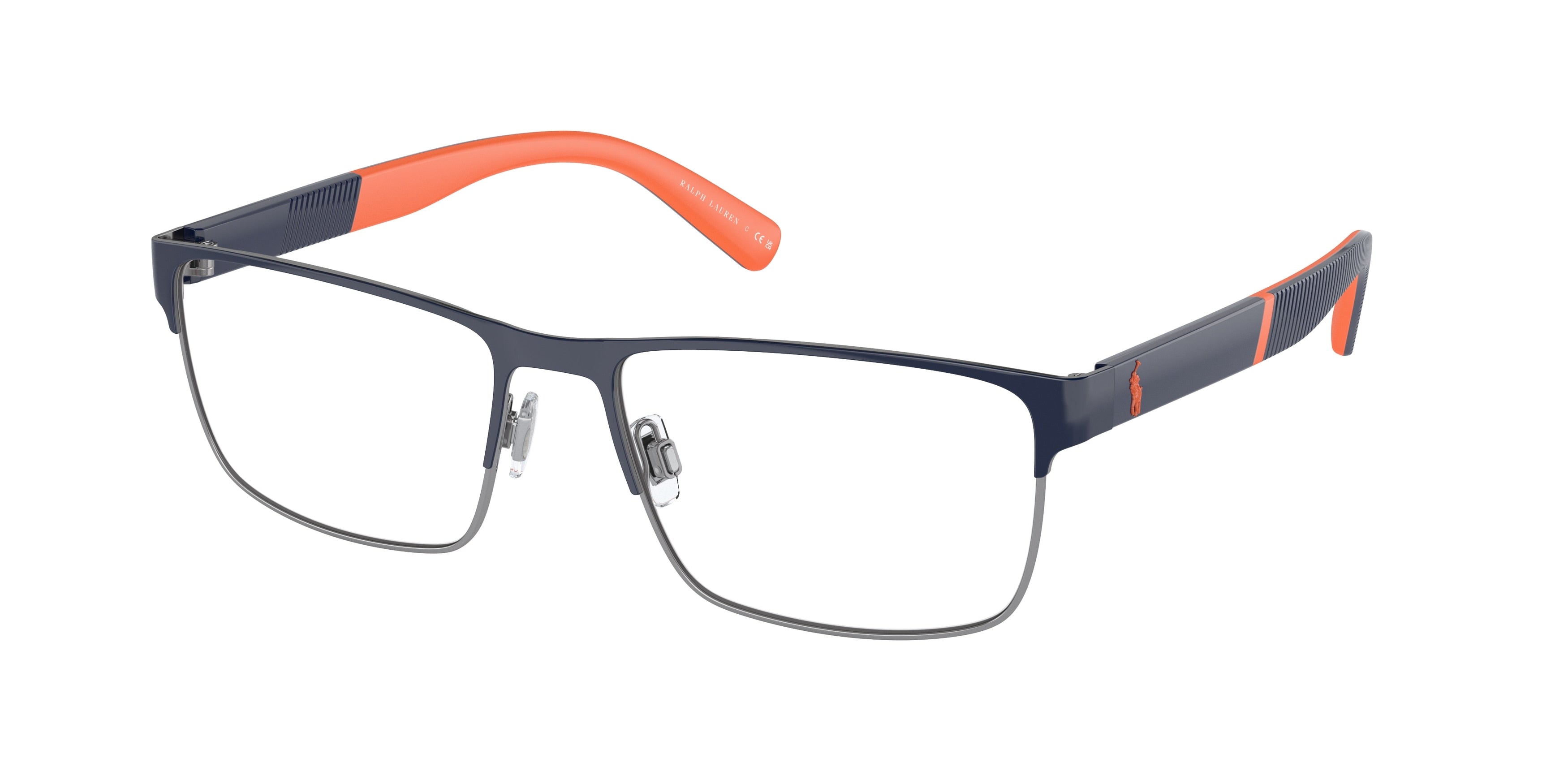 Polo PH1215 Rectangle Eyeglasses  9468-Shiny Blue/Gunmetal 56-150-17 - Color Map Blue