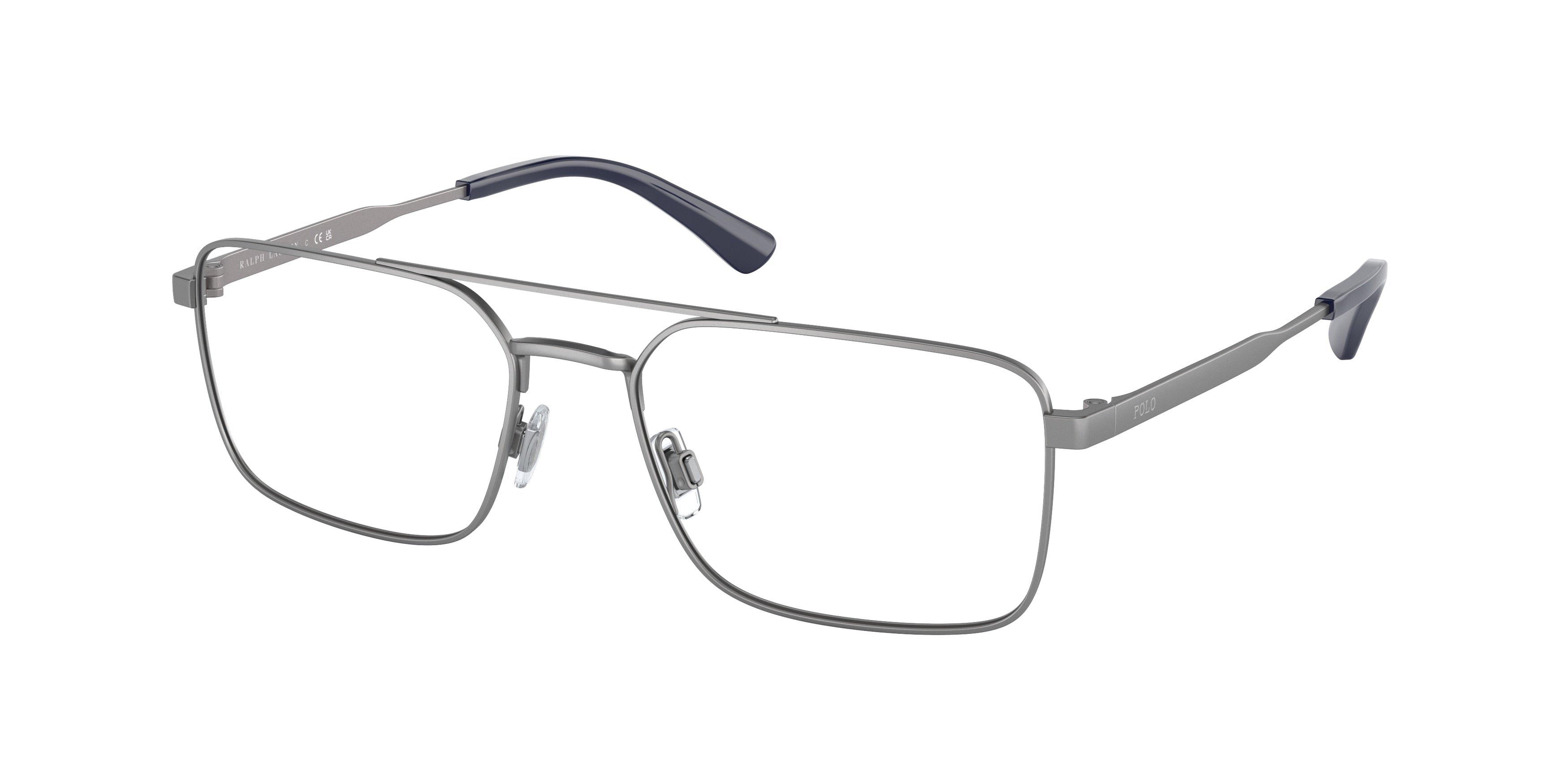 Polo PH1216 Rectangle Eyeglasses  9266-Semishiny Gunmetal 55-145-18 - Color Map Grey