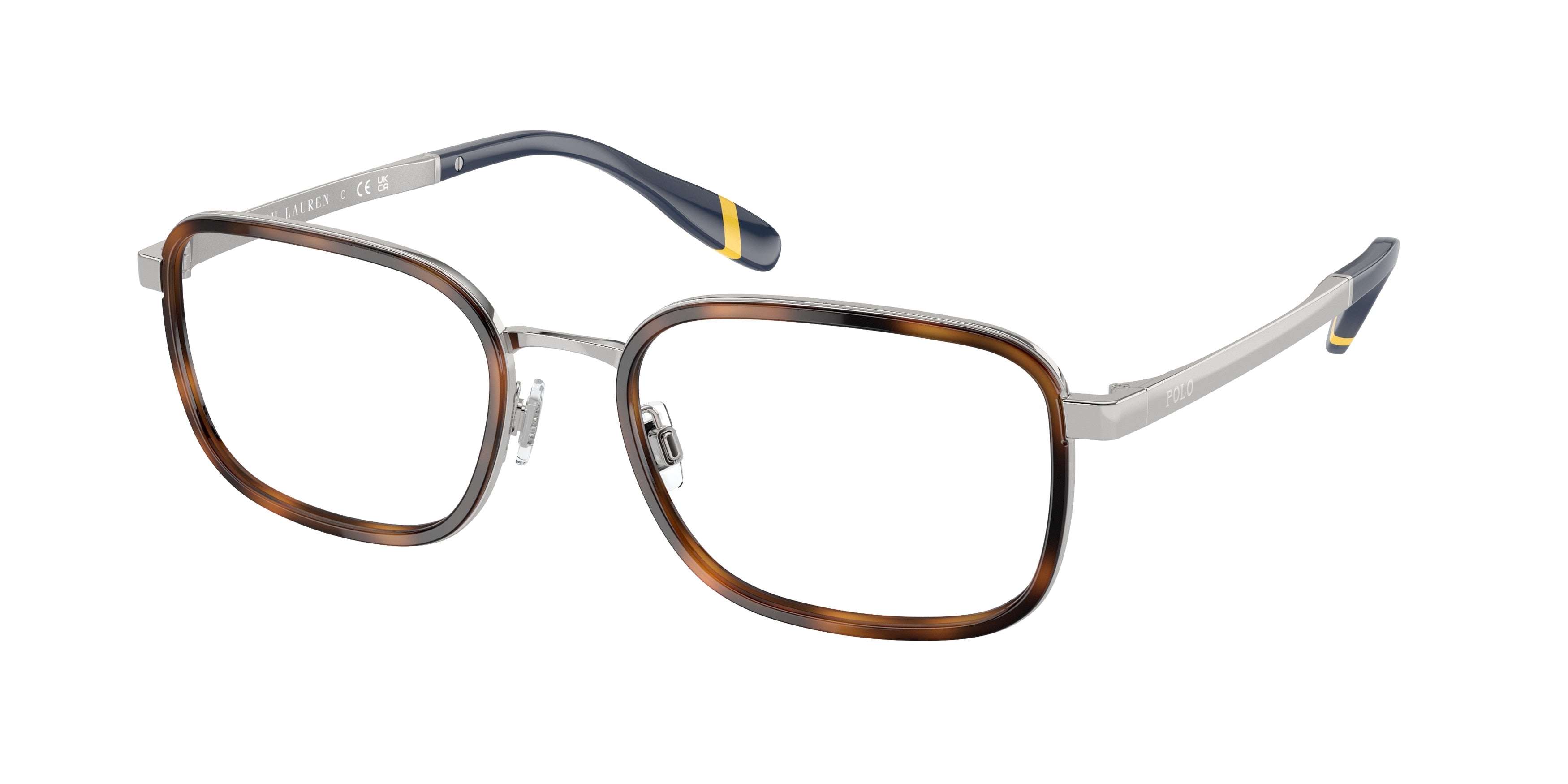Polo PH1225 Rectangle Eyeglasses  9222-Havana/Silver 56-150-20 - Color Map Brown