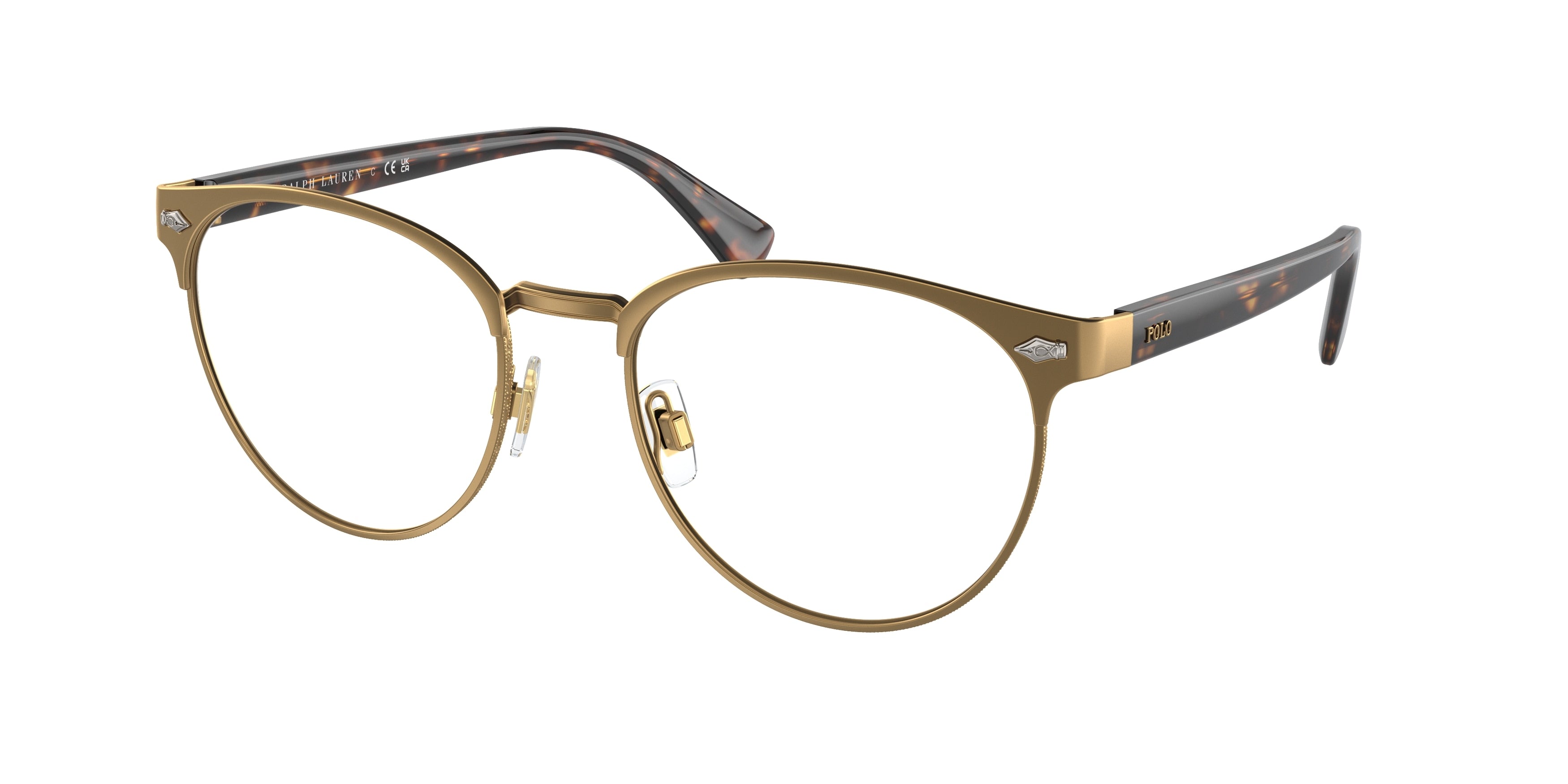 Polo PH1226 Phantos Eyeglasses  9324-Semishiny Brass 54-145-19 - Color Map Brown