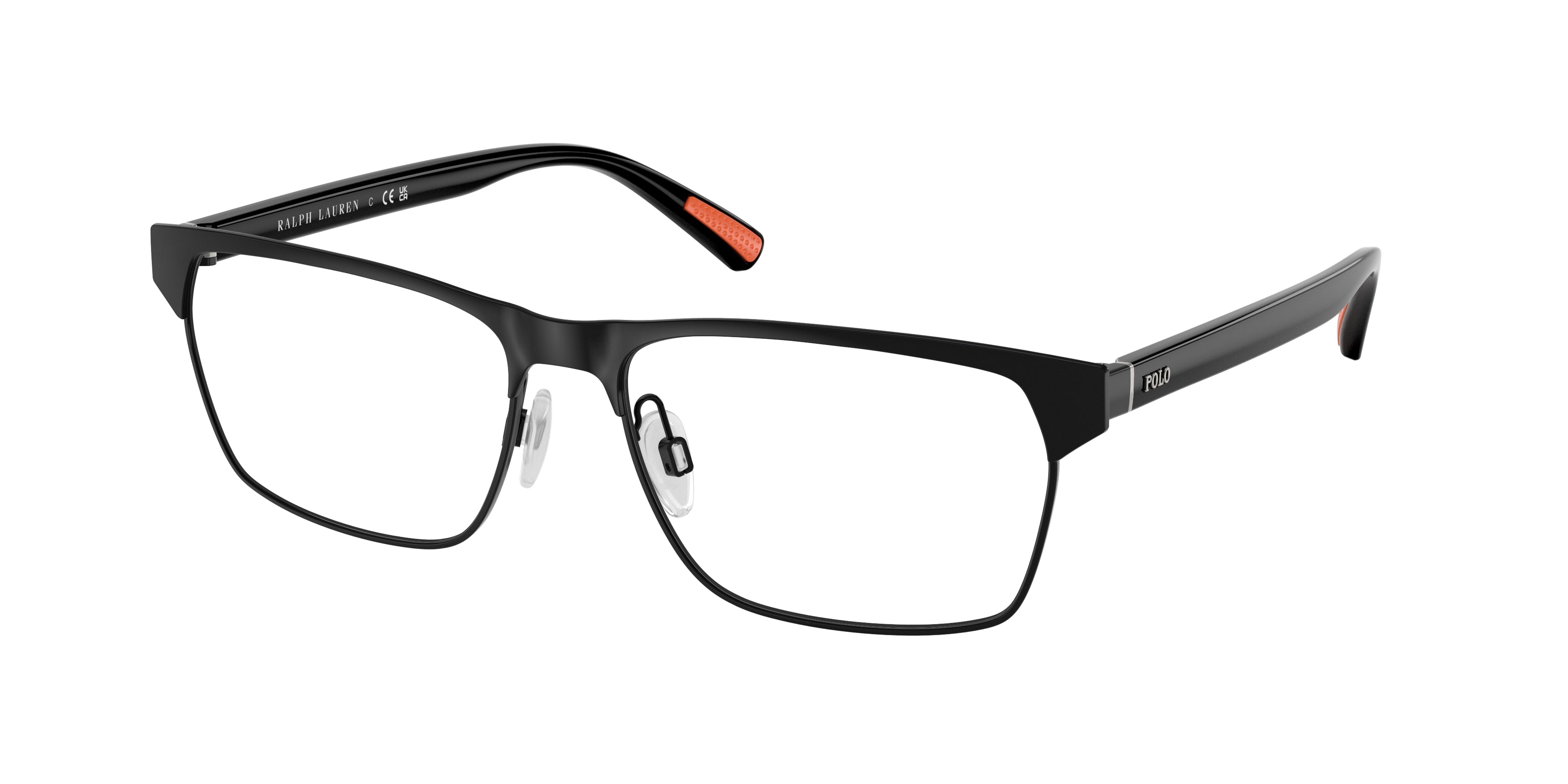 Polo PH1232 Rectangle Eyeglasses  9223-Shiny Black 57-145-16 - Color Map Black