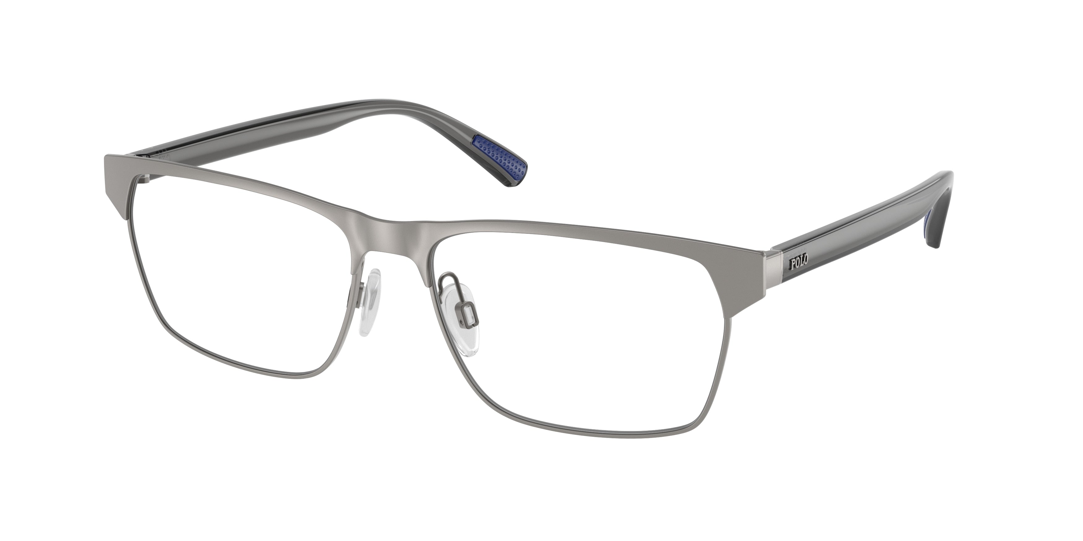 Polo PH1232 Rectangle Eyeglasses  9266-Semishiny Gunmetal 57-145-16 - Color Map Grey