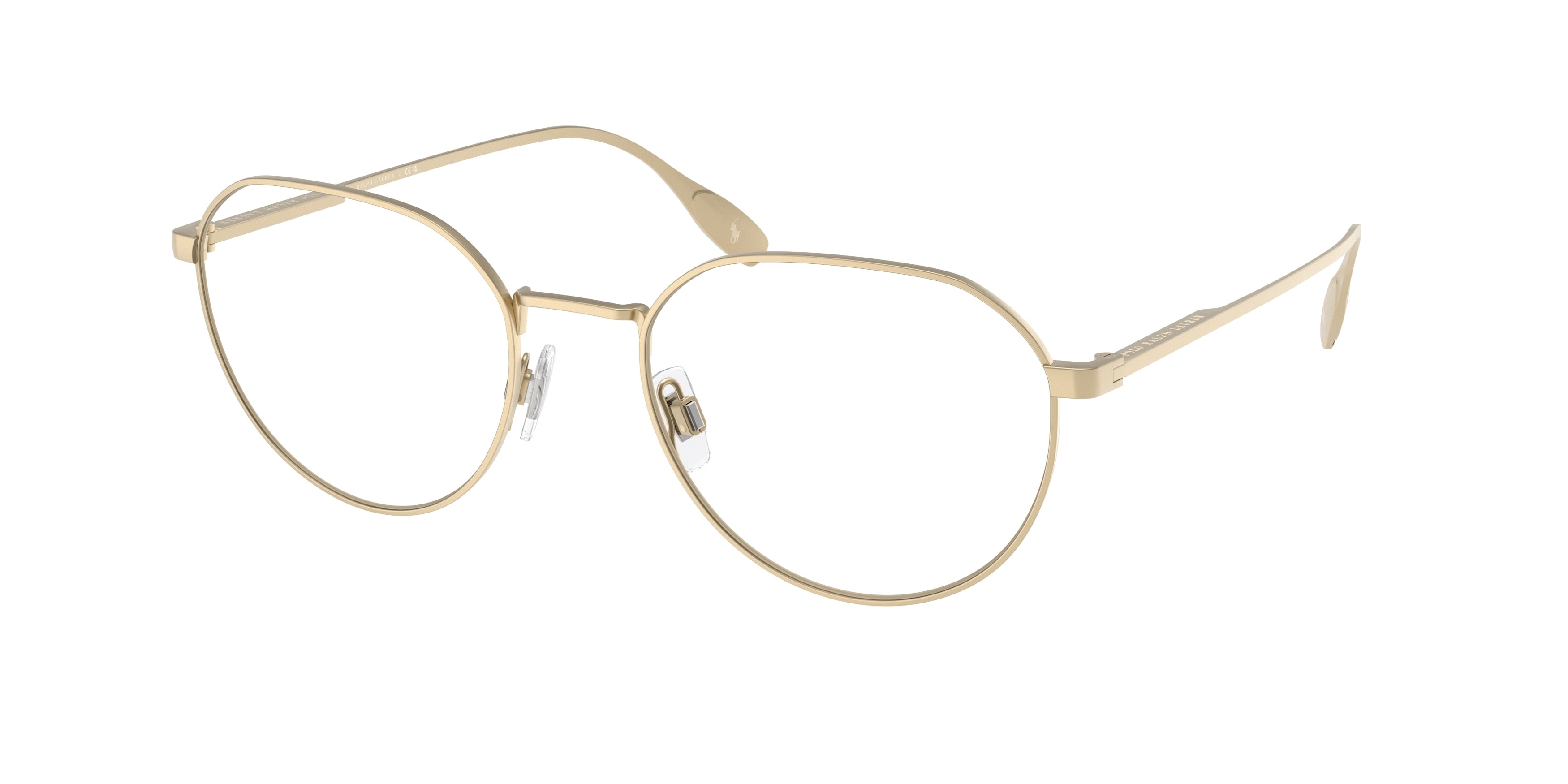 Polo PH1233 Round Eyeglasses  9211-Semishiny Pale Gold 55-145-20 - Color Map Gold