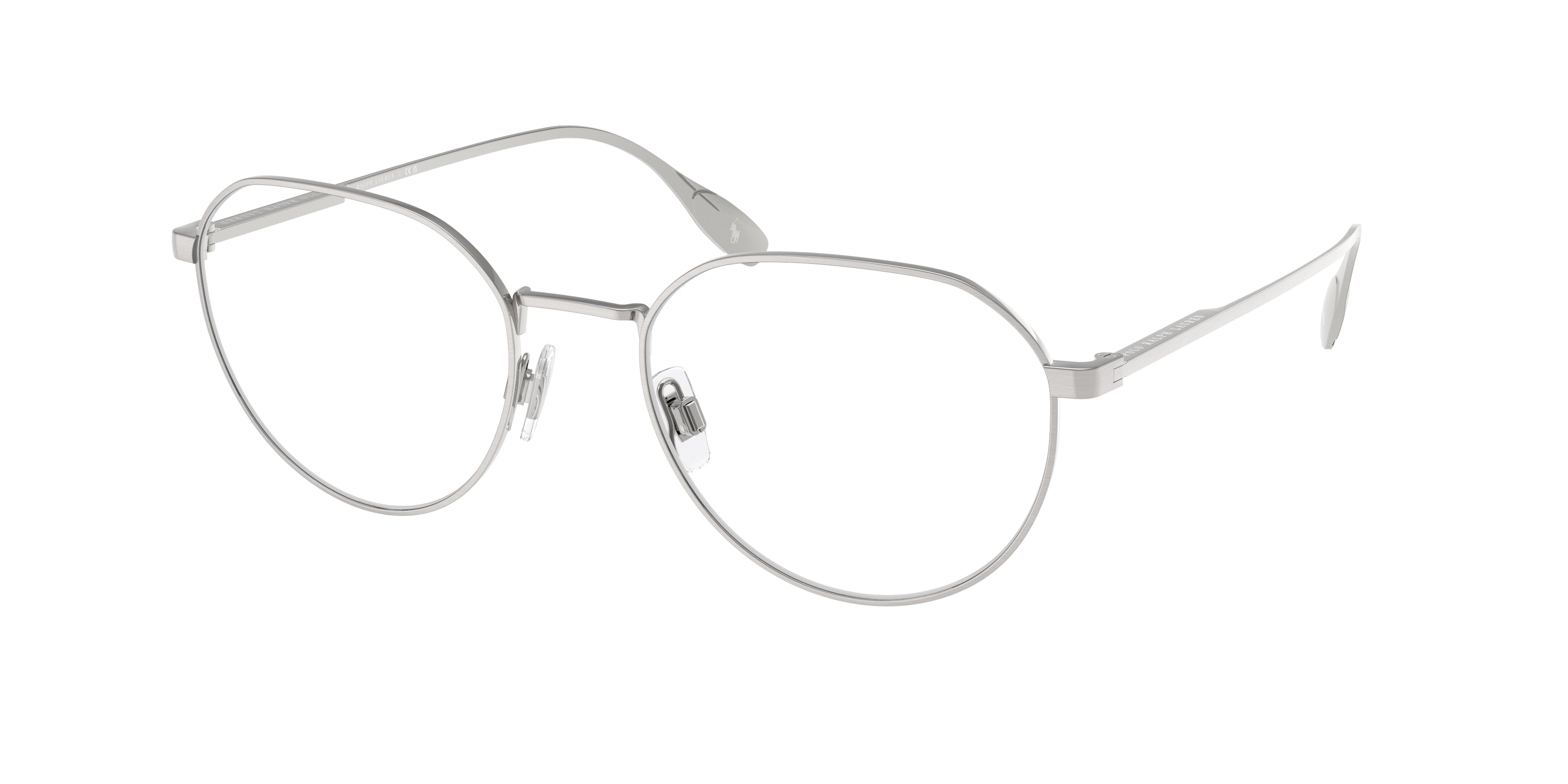 Polo PH1233 Round Eyeglasses  9423-Brushed Silver 55-145-20 - Color Map Silver