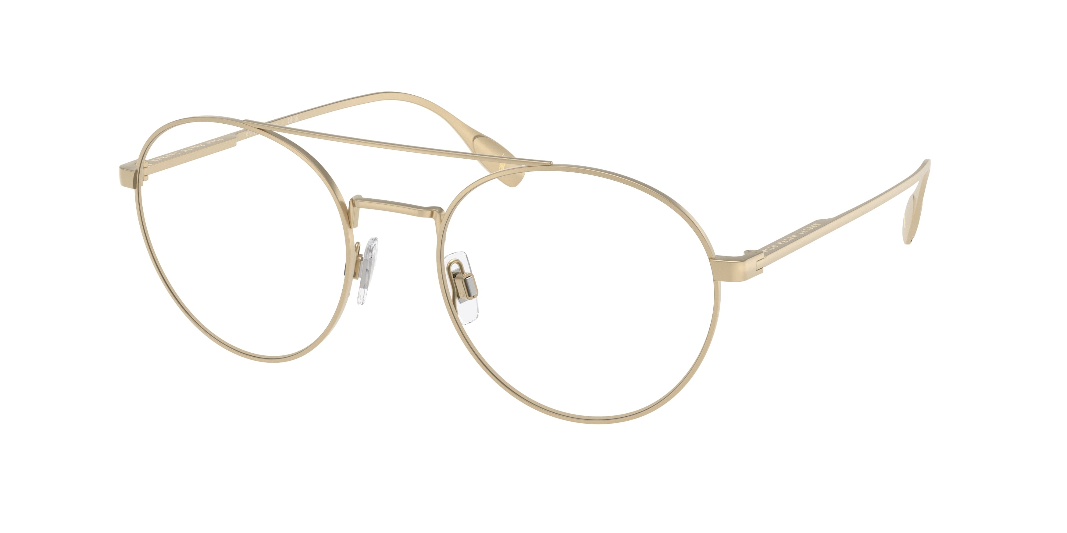 Polo PH1234 Round Eyeglasses  9211-Semishiny Pale Gold 54-145-20 - Color Map Gold