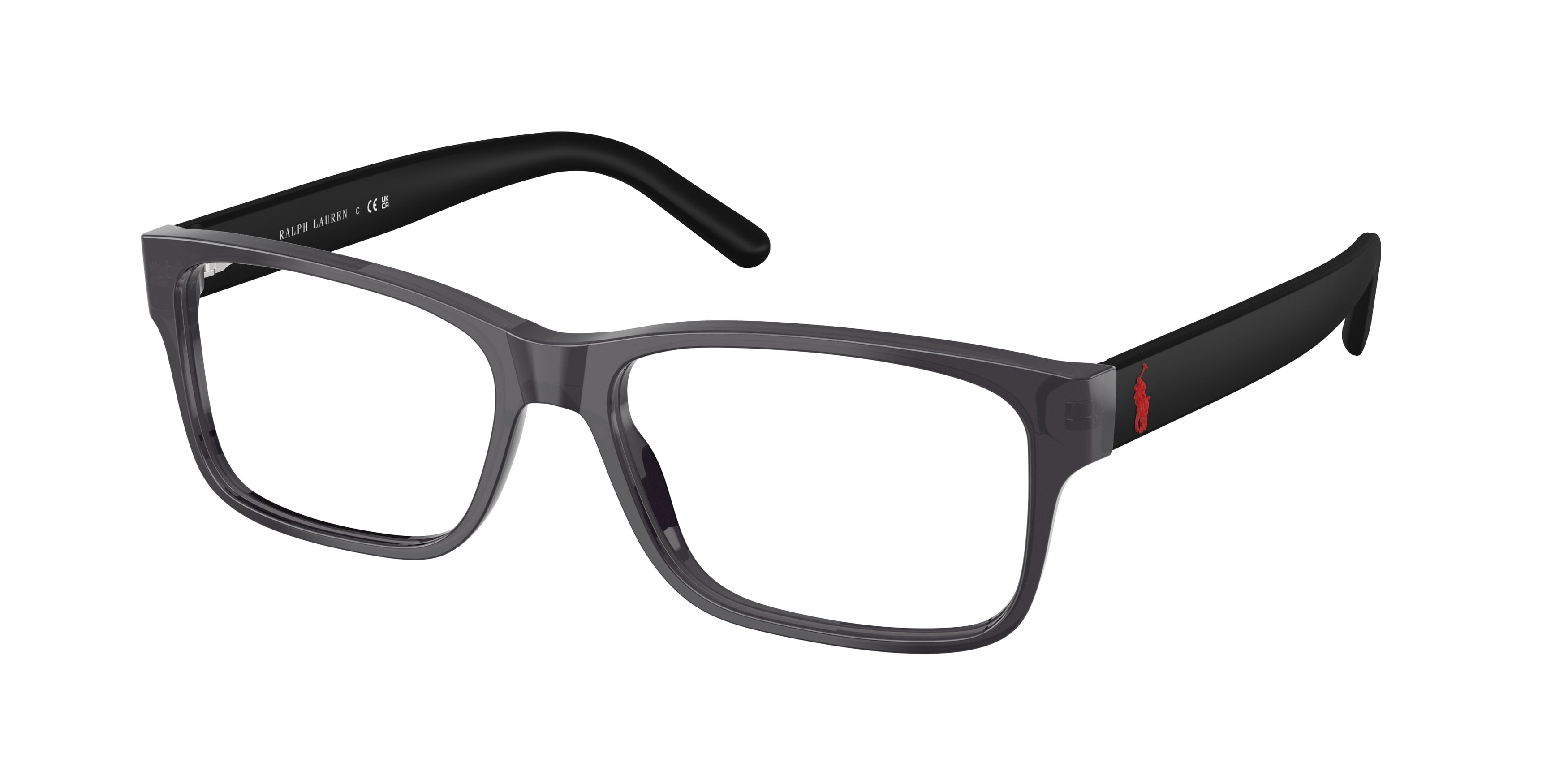 Polo PH2117 Rectangle Eyeglasses  5407-Shiny Transparent Grey 54-145-16 - Color Map Grey