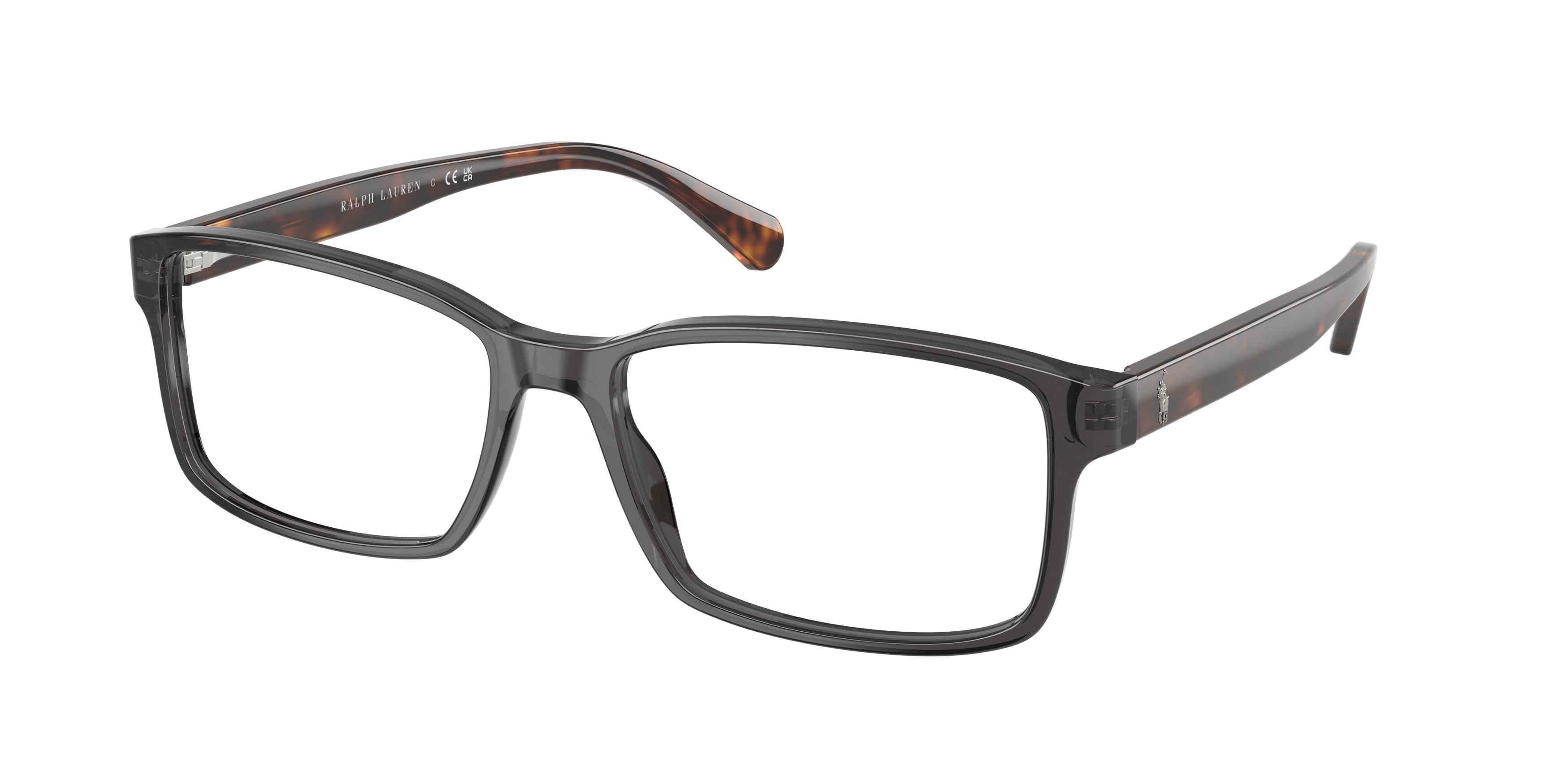 Polo PH2123 Rectangle Eyeglasses  5536-Shiny Transparent Grey 58-150-17 - Color Map Grey