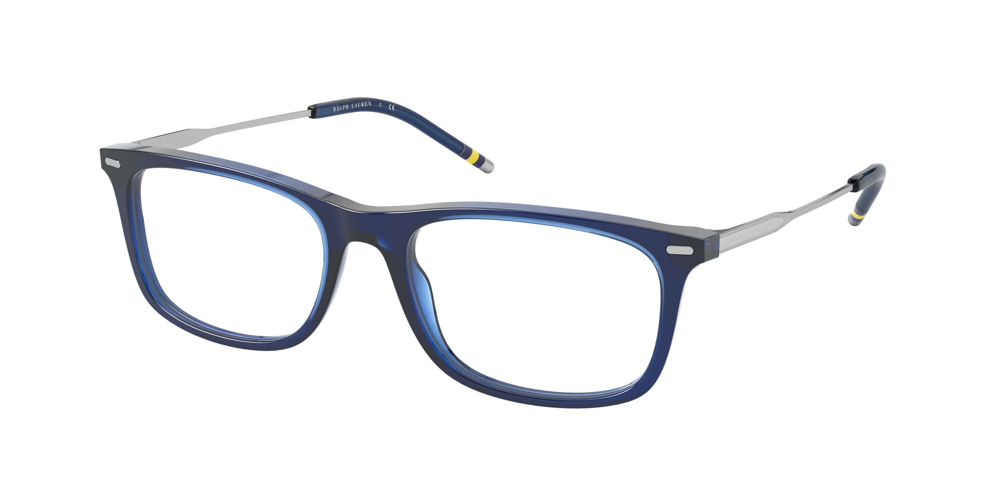 Polo PH2220 Pillow Eyeglasses  5276-Shiny Transparent Blue 54-145-18 - Color Map Blue