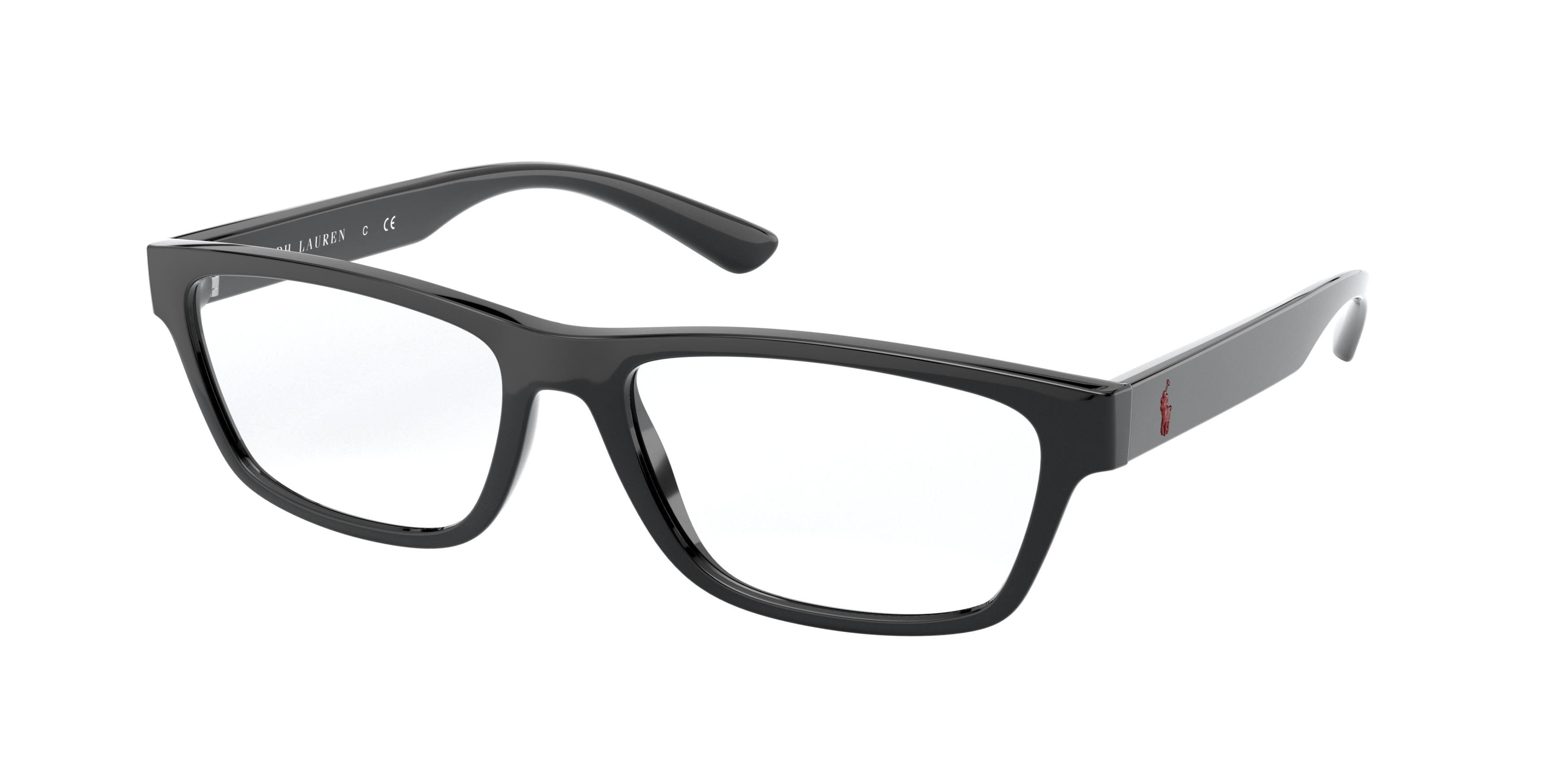 Polo PH2222 Rectangle Eyeglasses  5001-Shiny Black 54-145-17 - Color Map Black