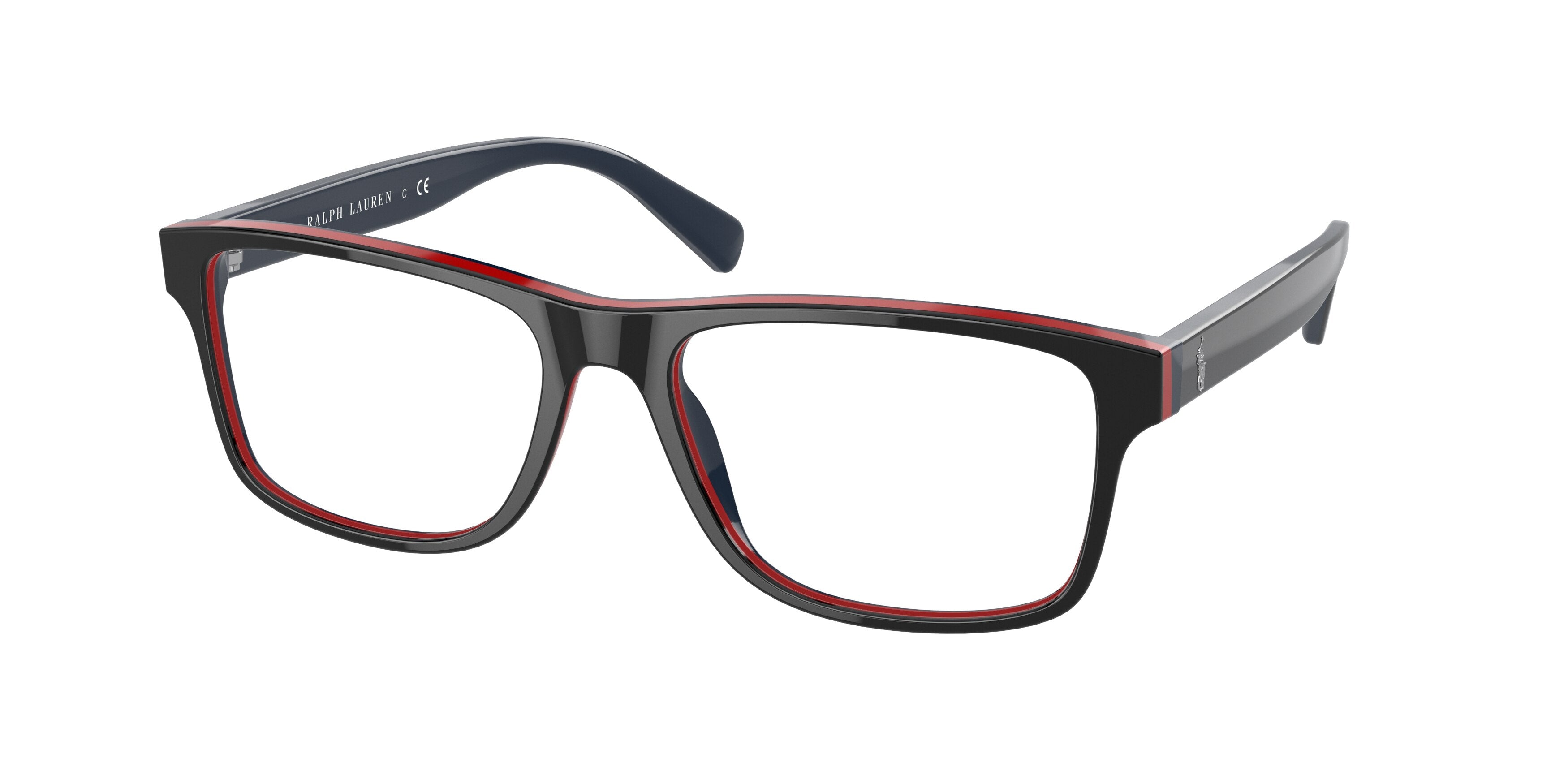 Polo PH2223 Pillow Eyeglasses  5990-Black/Red/Navy 56-145-17 - Color Map Black